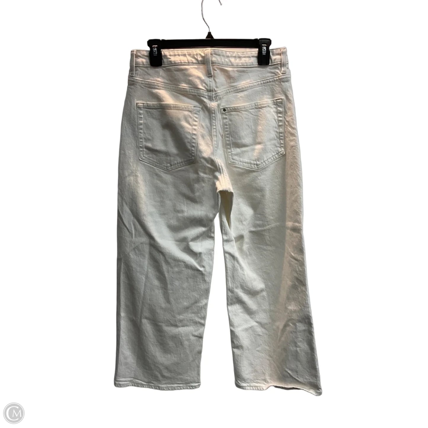 Jeans Cropped By H&m In White Denim, Size: 8