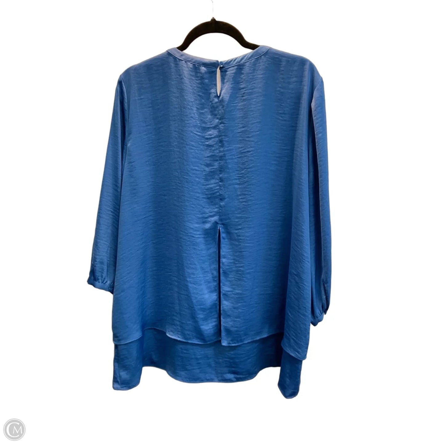 Blouse 3/4 Sleeve By Chicos In Blue, Size: Xl