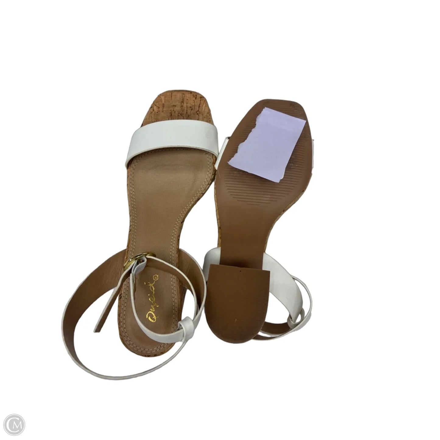Sandals Heels Block By Qupid In White, Size: 6.5