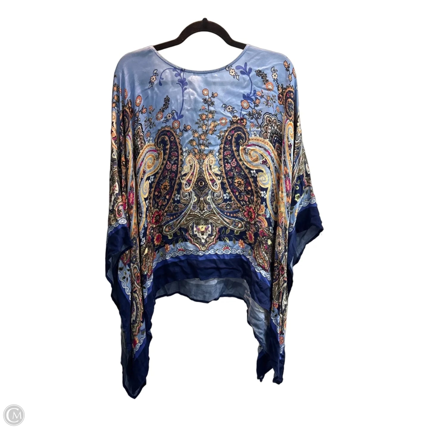 Poncho By Chicos In Blue, Size: Osfm