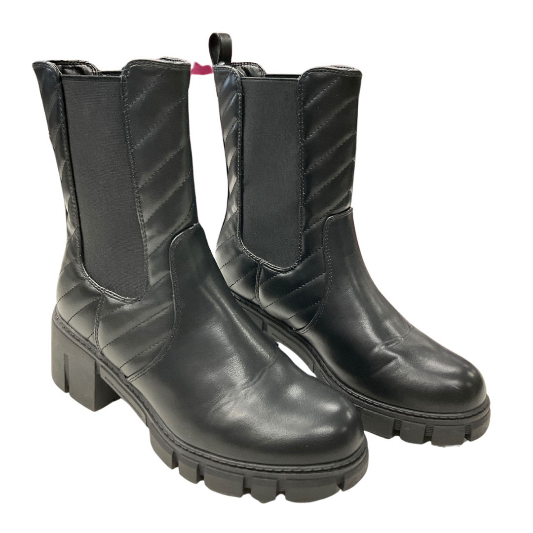 Boots Mid-calf Flats By Clothes Mentor In Black, Size: 8