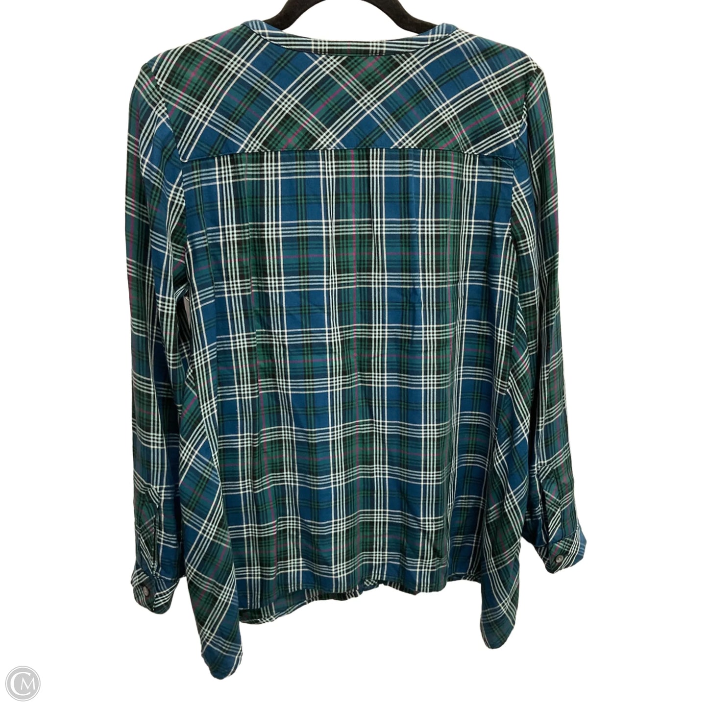 Blouse Long Sleeve By J. Jill In Plaid Pattern, Size: Sp