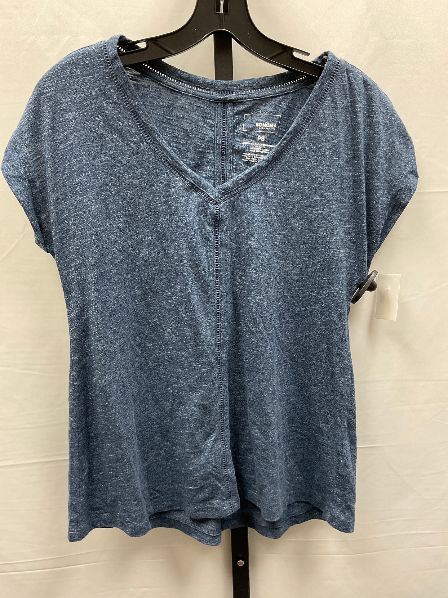 Navy Top Short Sleeve Sonoma, Size Petite S