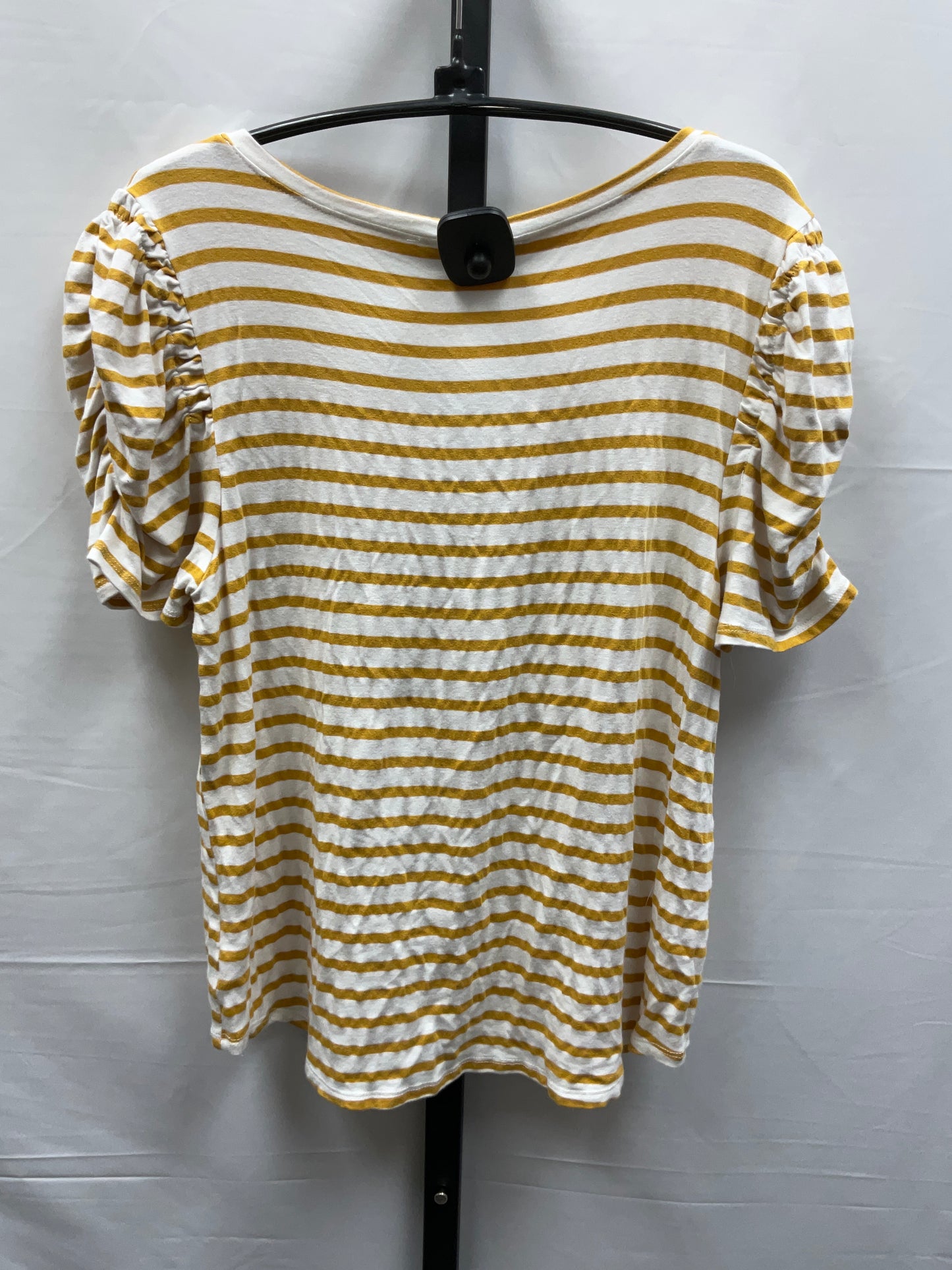Striped Pattern Top Short Sleeve Green Envelope, Size L