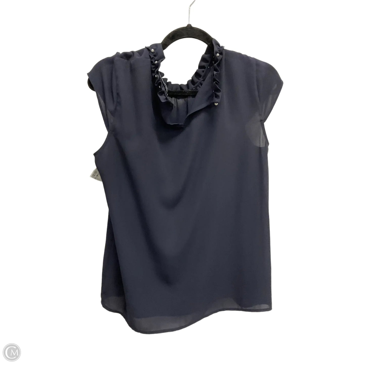 Top Short Sleeve Designer By Karl Lagerfeld In Navy, Size: M