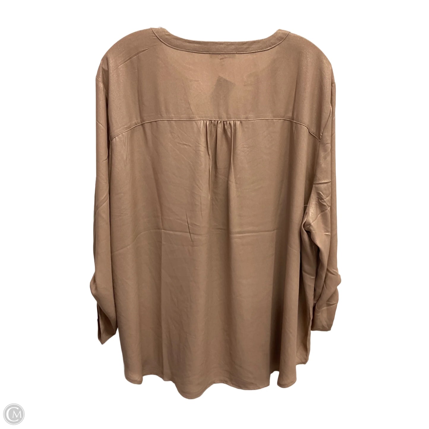 Top Long Sleeve By Maurices In Rose Gold, Size: 2x