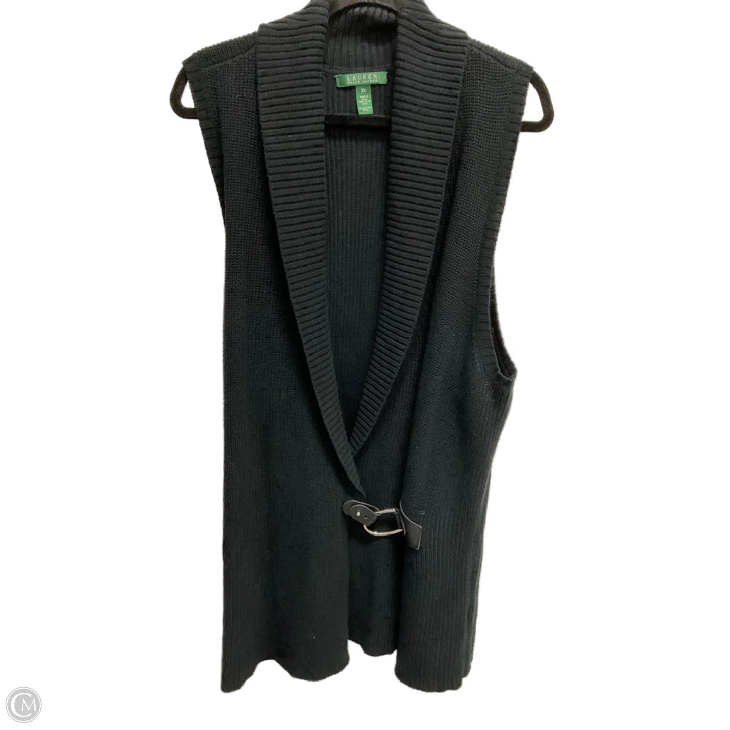 Vest Sweater By Lauren By Ralph Lauren In Black, Size: 2x