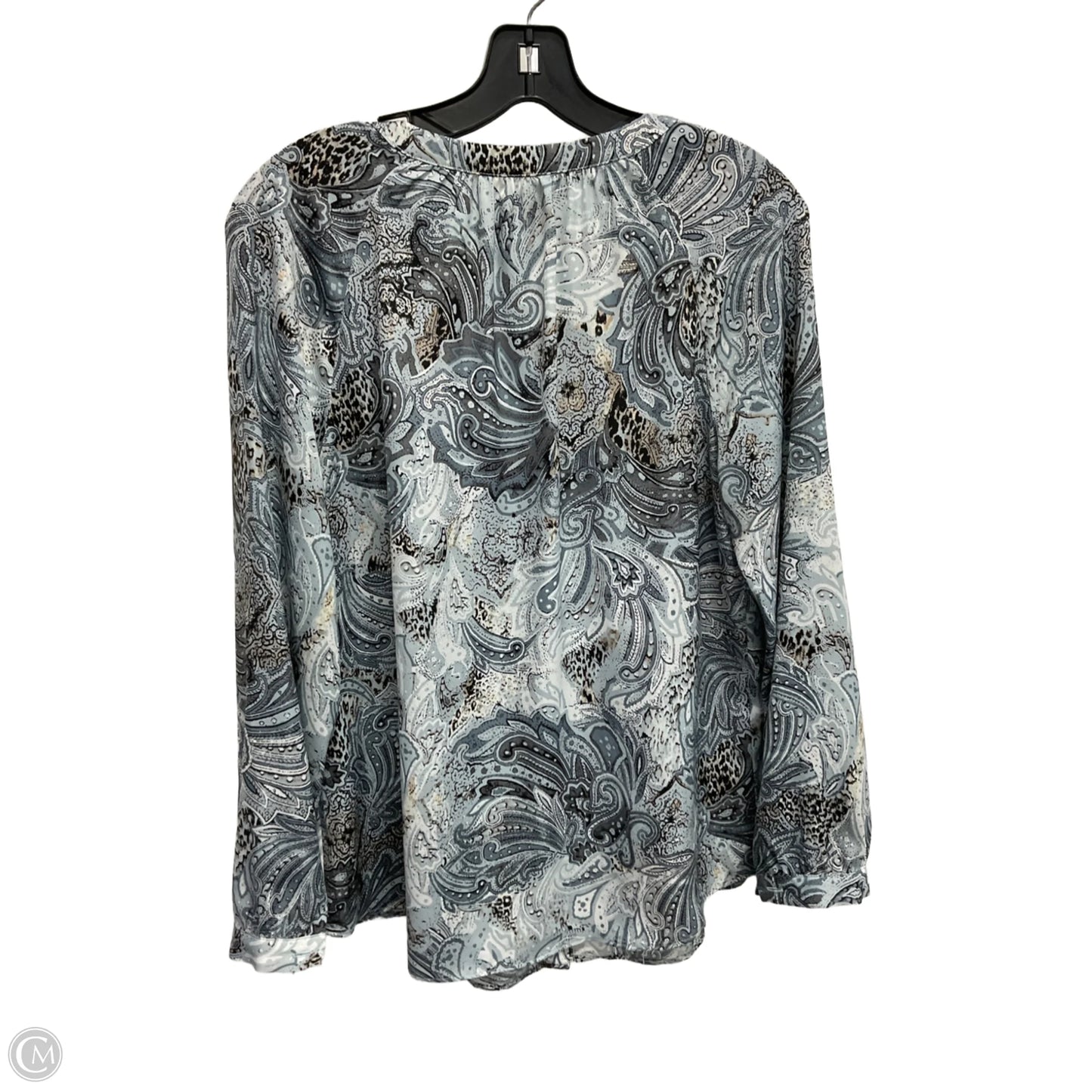 Blouse Long Sleeve By Chicos In Paisley Print, Size: S