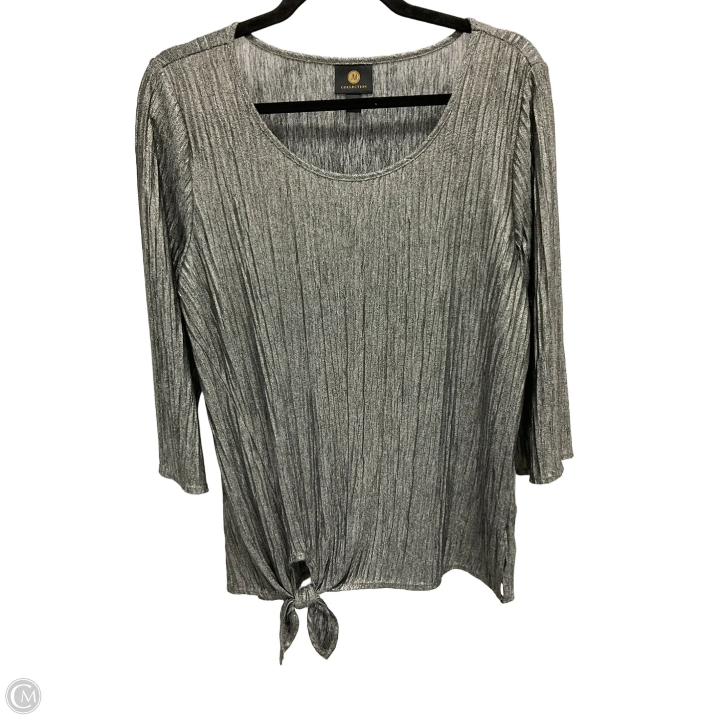 Top Long Sleeve By Jm Collections In Silver, Size: M