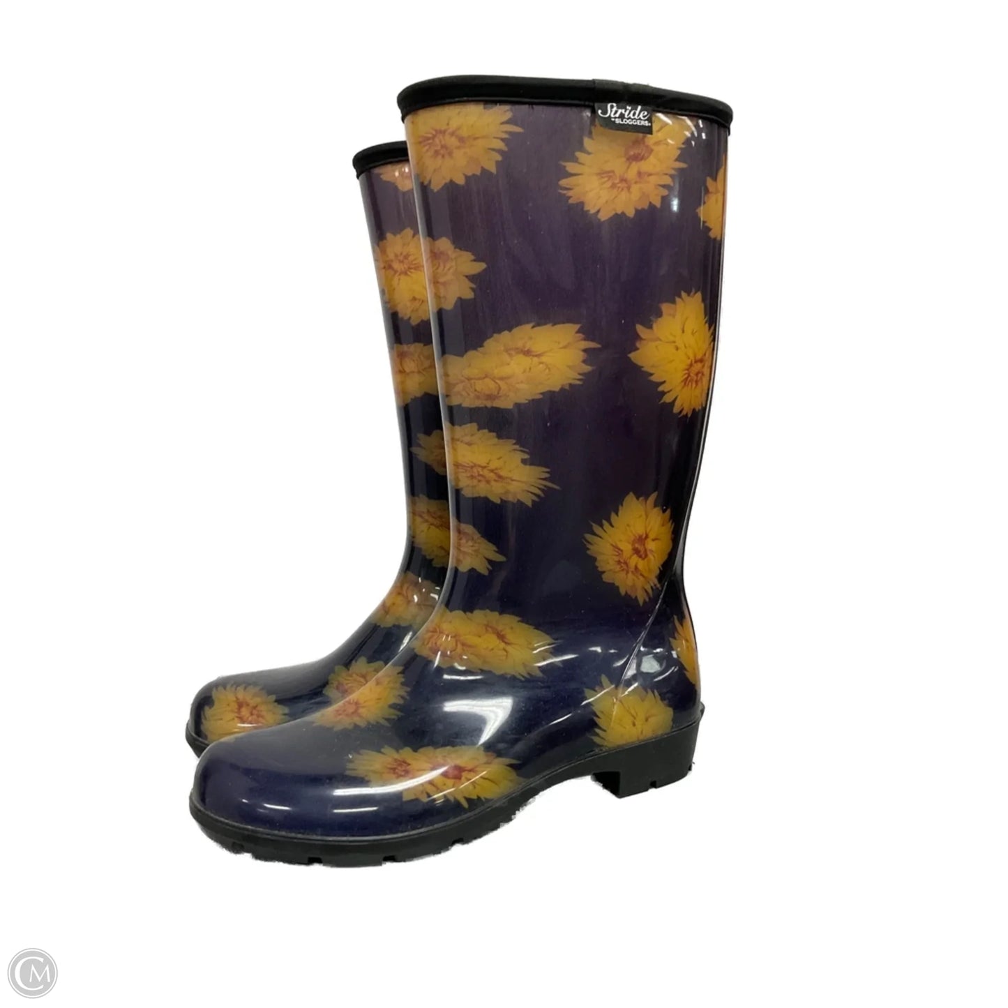 Boots Rain By Clothes Mentor In Floral Print, Size: 10
