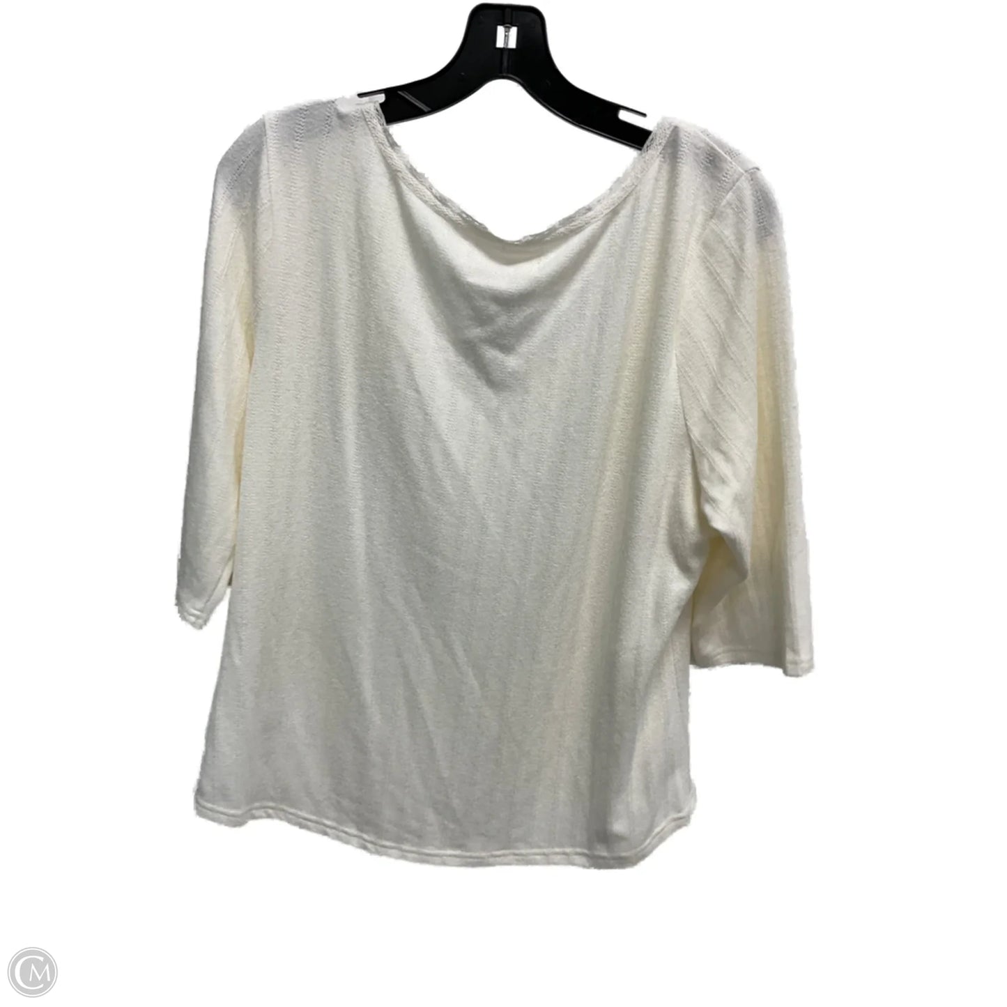 Top Short Sleeve By Clothes Mentor In Cream, Size: Xl
