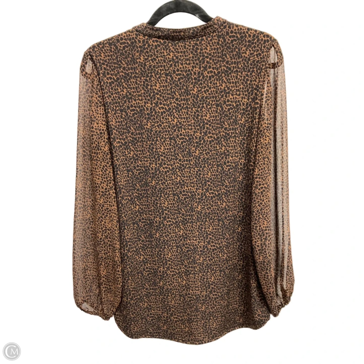 Blouse Long Sleeve By White House Black Market In Animal Print, Size: S
