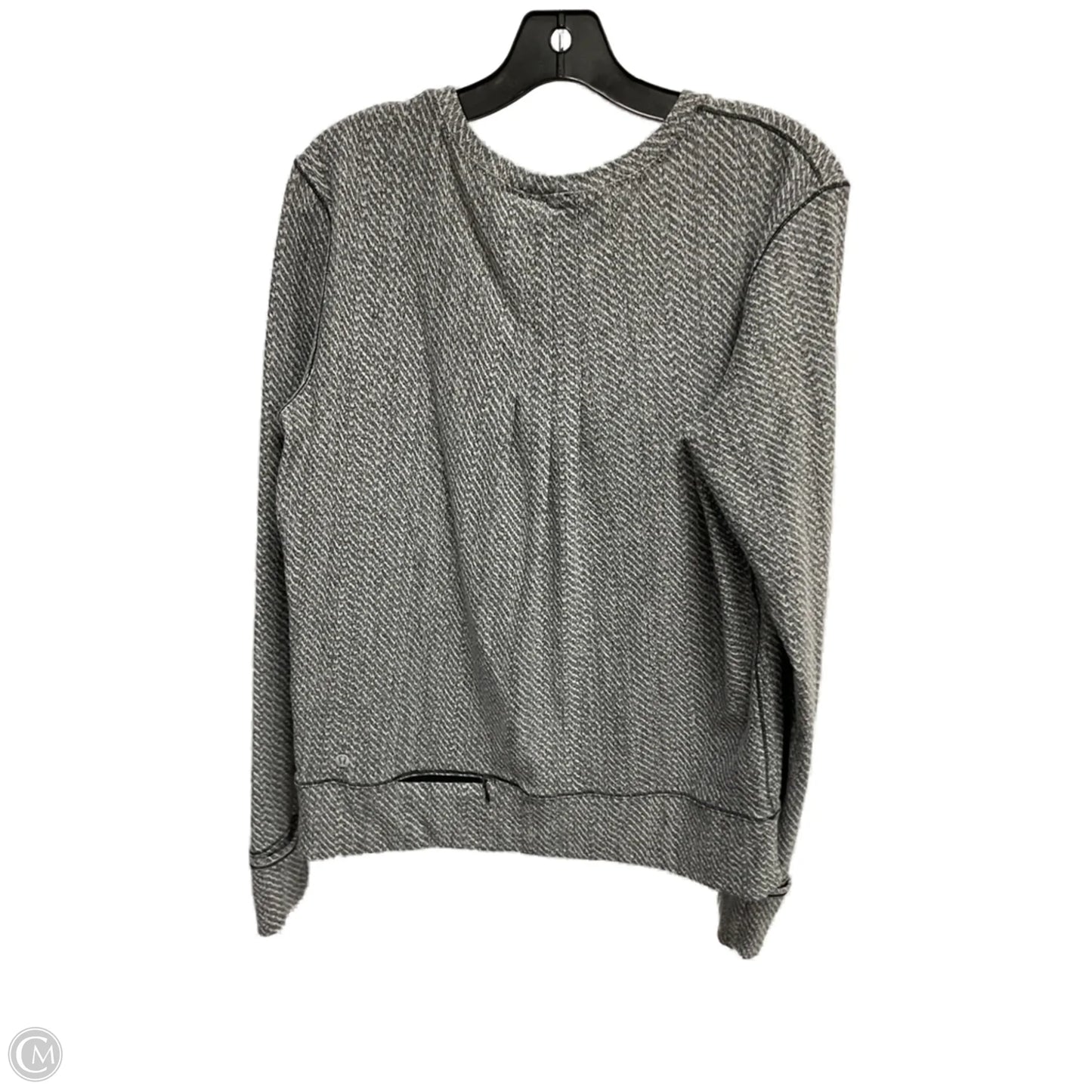 Athletic Sweatshirt Crewneck By Lululemon In Grey & White, Size: 10