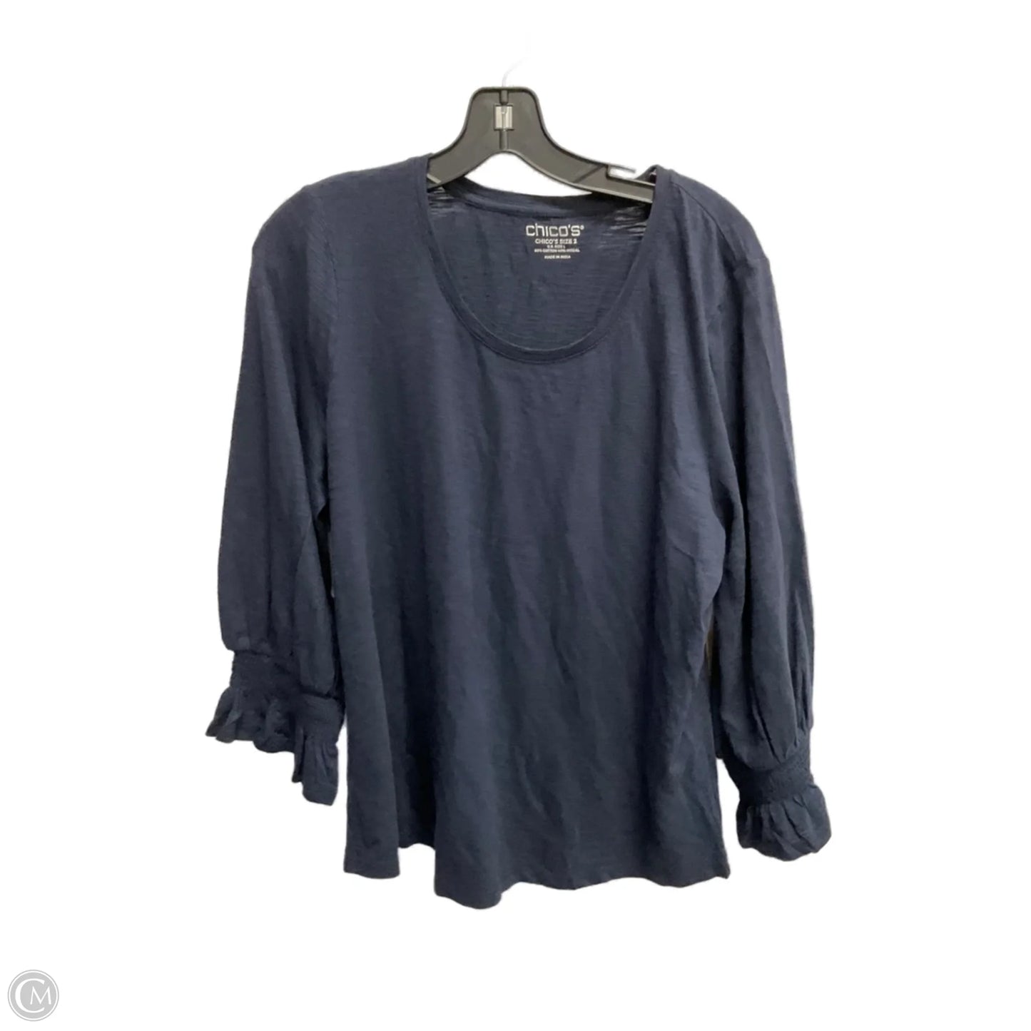Top Long Sleeve Basic By Chicos In Navy, Size: L