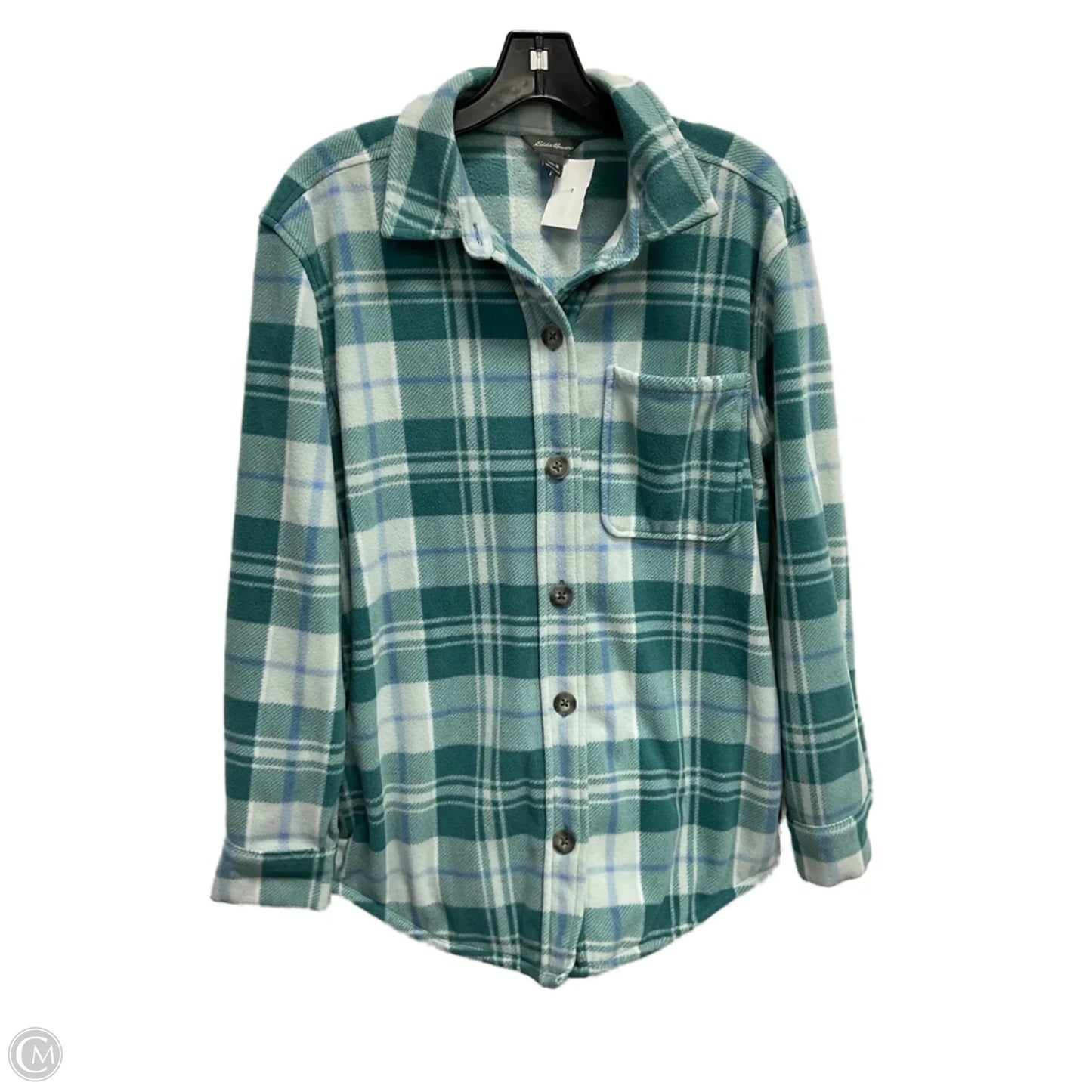 Jacket Shirt By Eddie Bauer In Blue, Size: M
