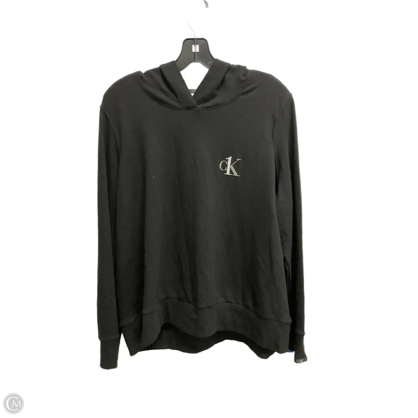 Sweatshirt Hoodie By Calvin Klein In Black, Size: 1x