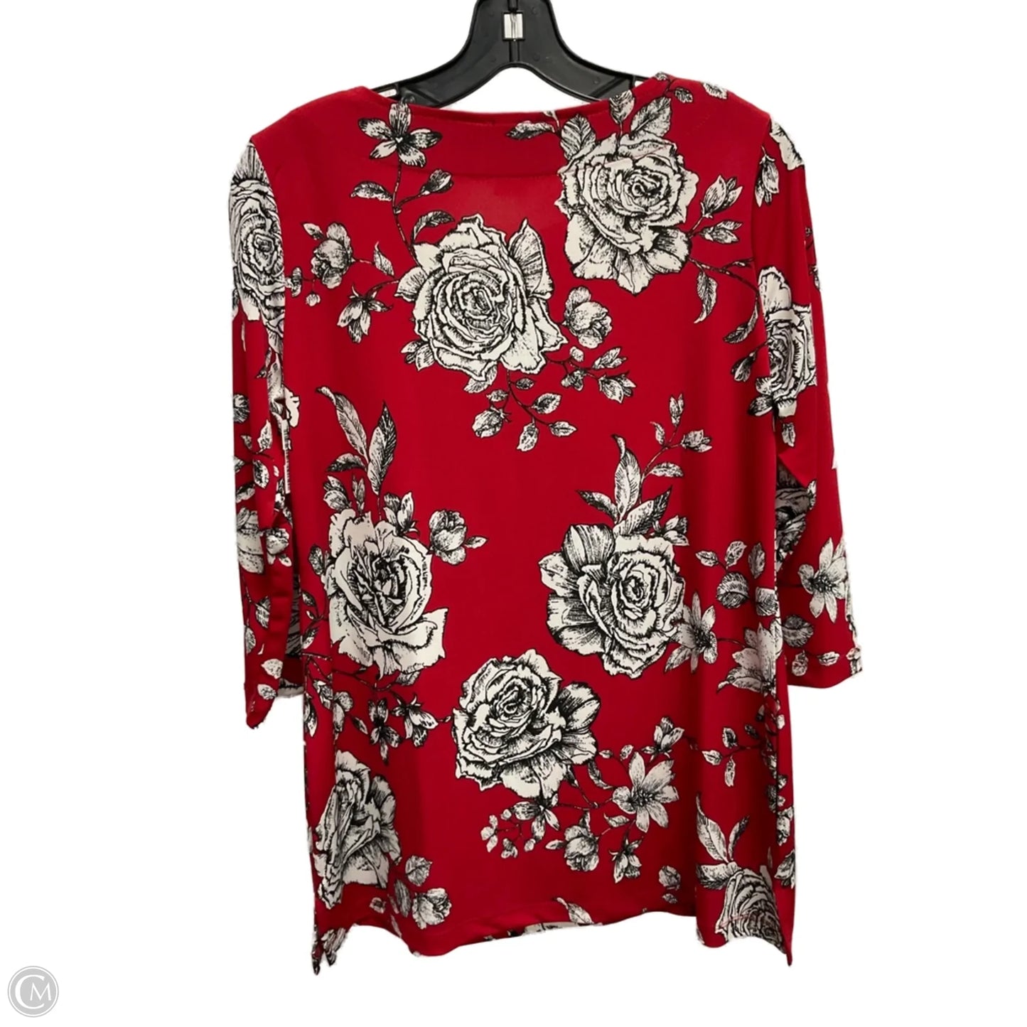 Top 3/4 Sleeve By Iman Hsn In Floral Print, Size: S