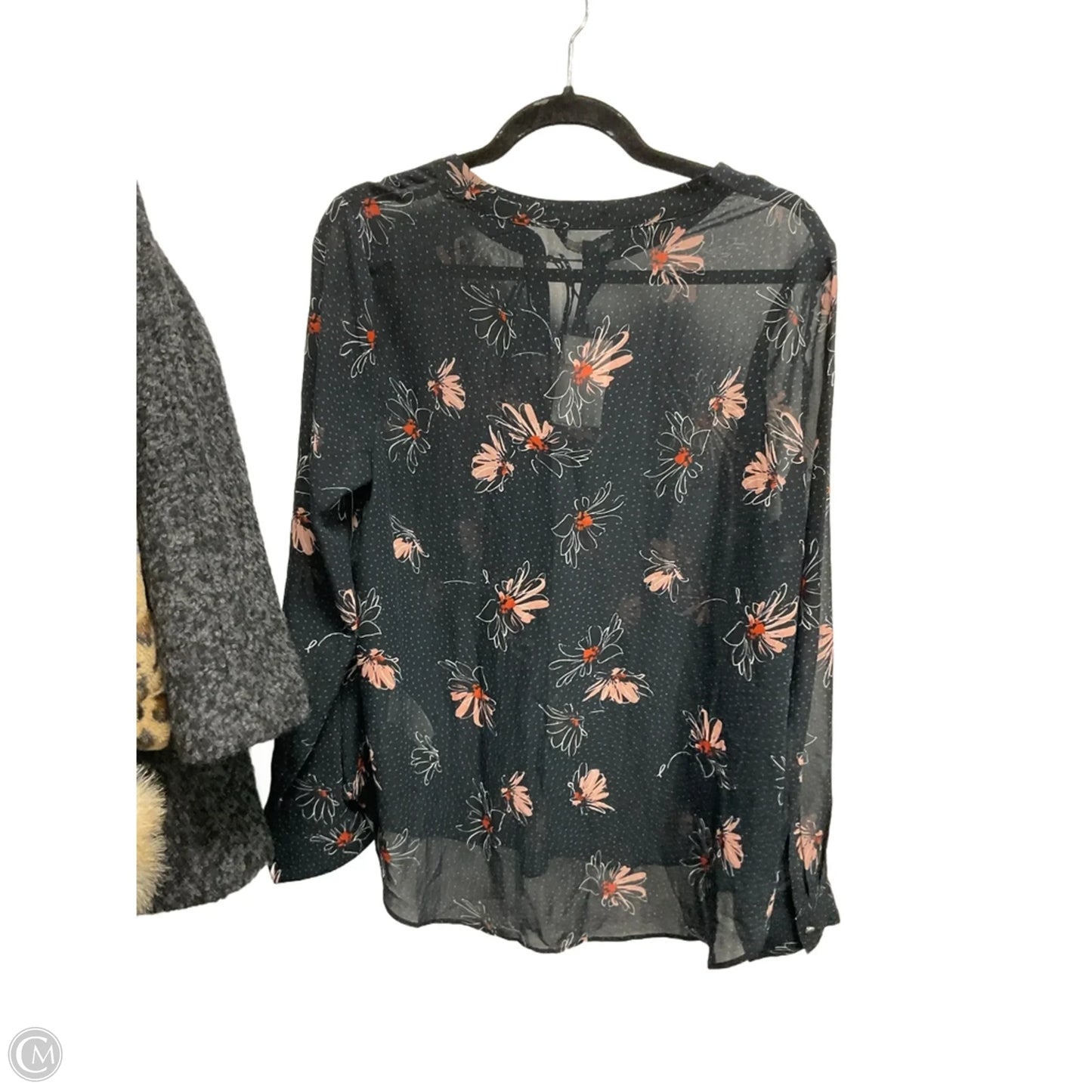 Blouse Long Sleeve By Banana Republic In Floral Print, Size: L