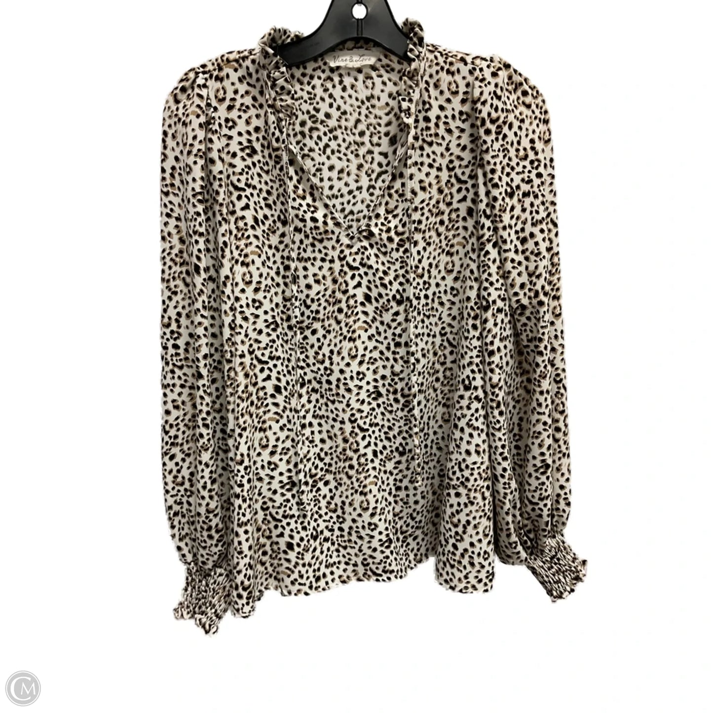 Blouse Long Sleeve By Vine & Love In Animal Print, Size: S