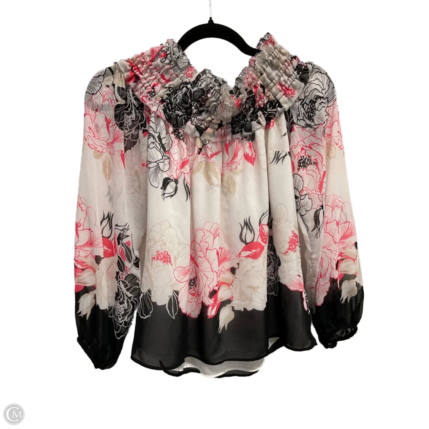Blouse Long Sleeve By White House Black Market In Floral Print, Size: S