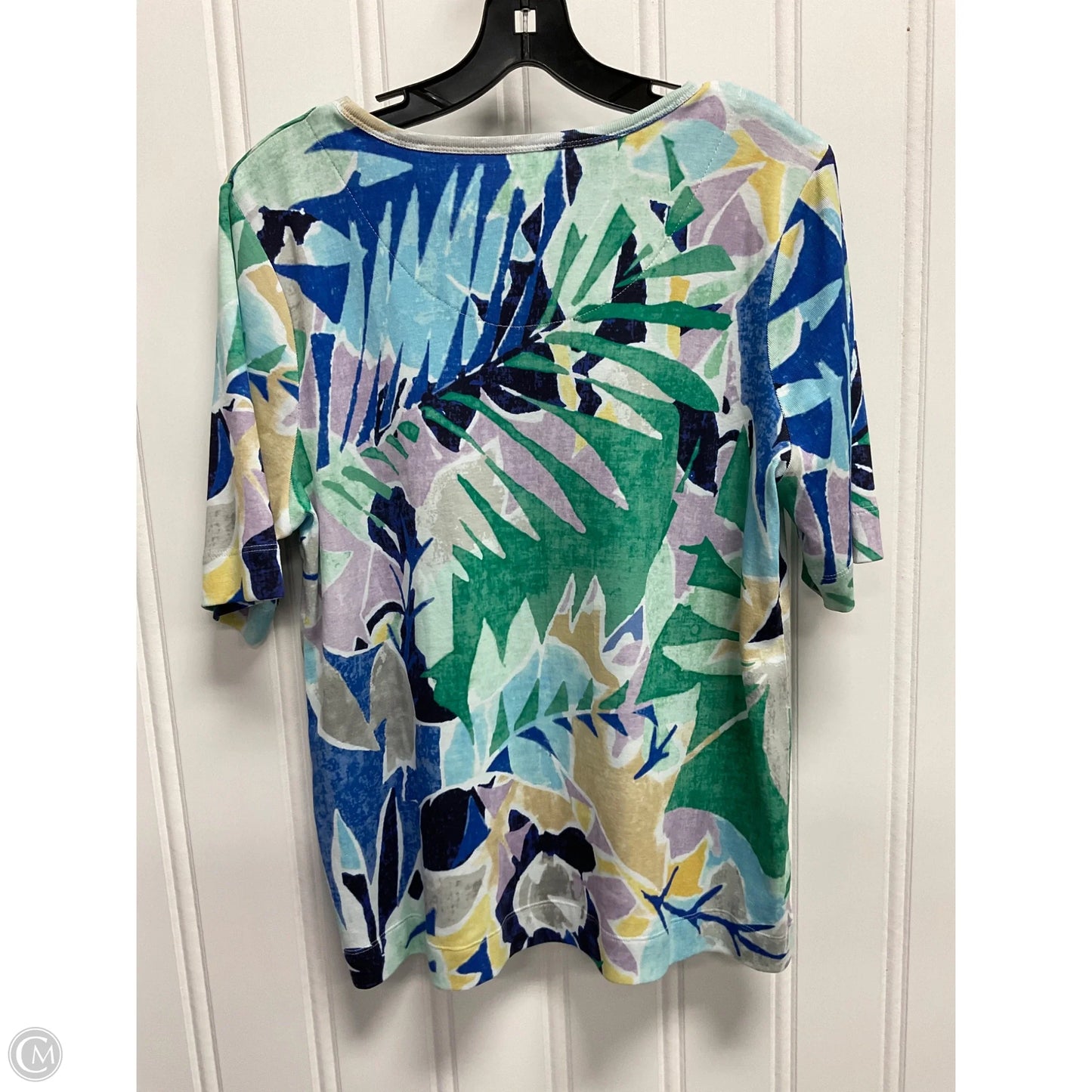 Top Short Sleeve By Chicos In Multi-colored, Size: L