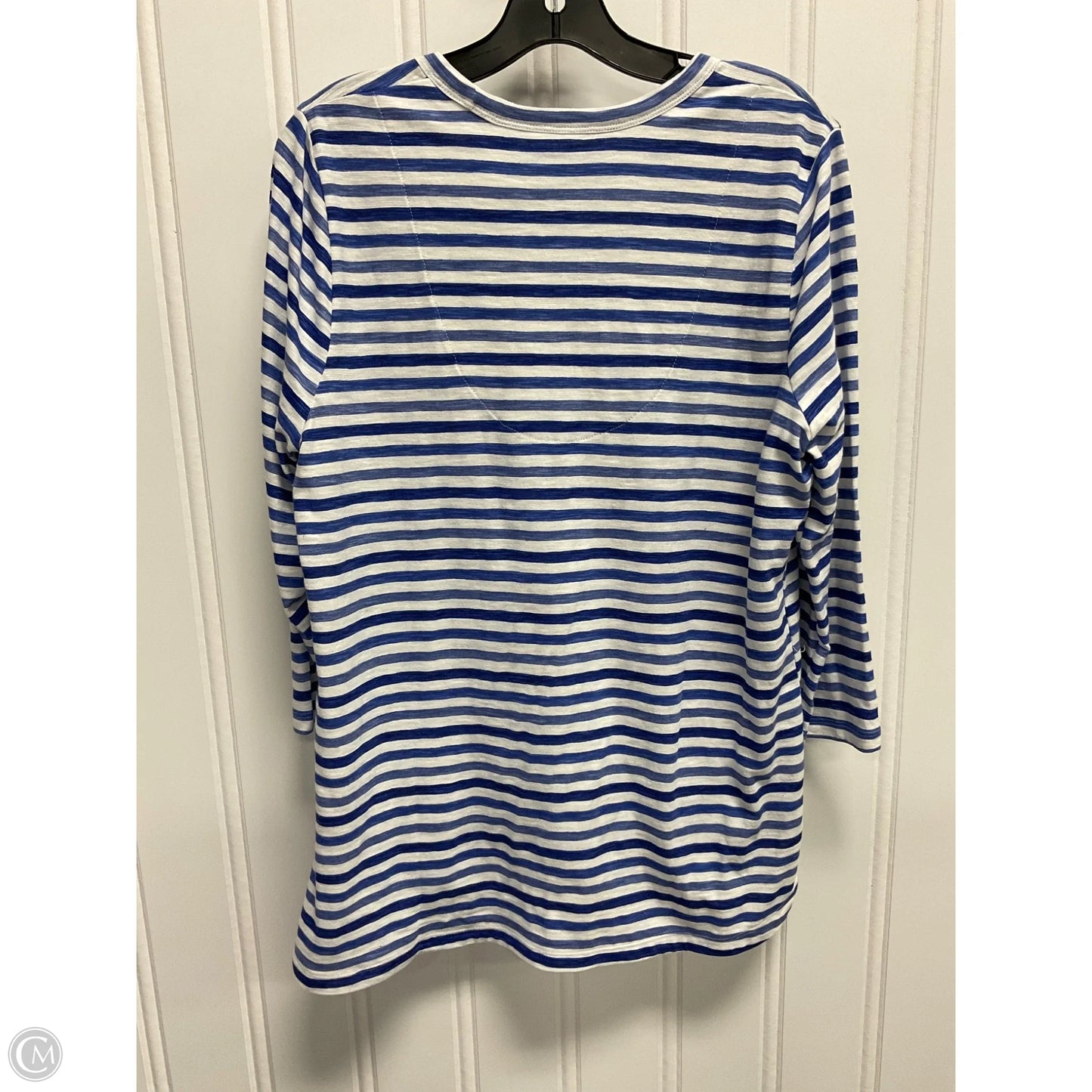 Top Long Sleeve Basic By Chicos In Striped Pattern, Size: L