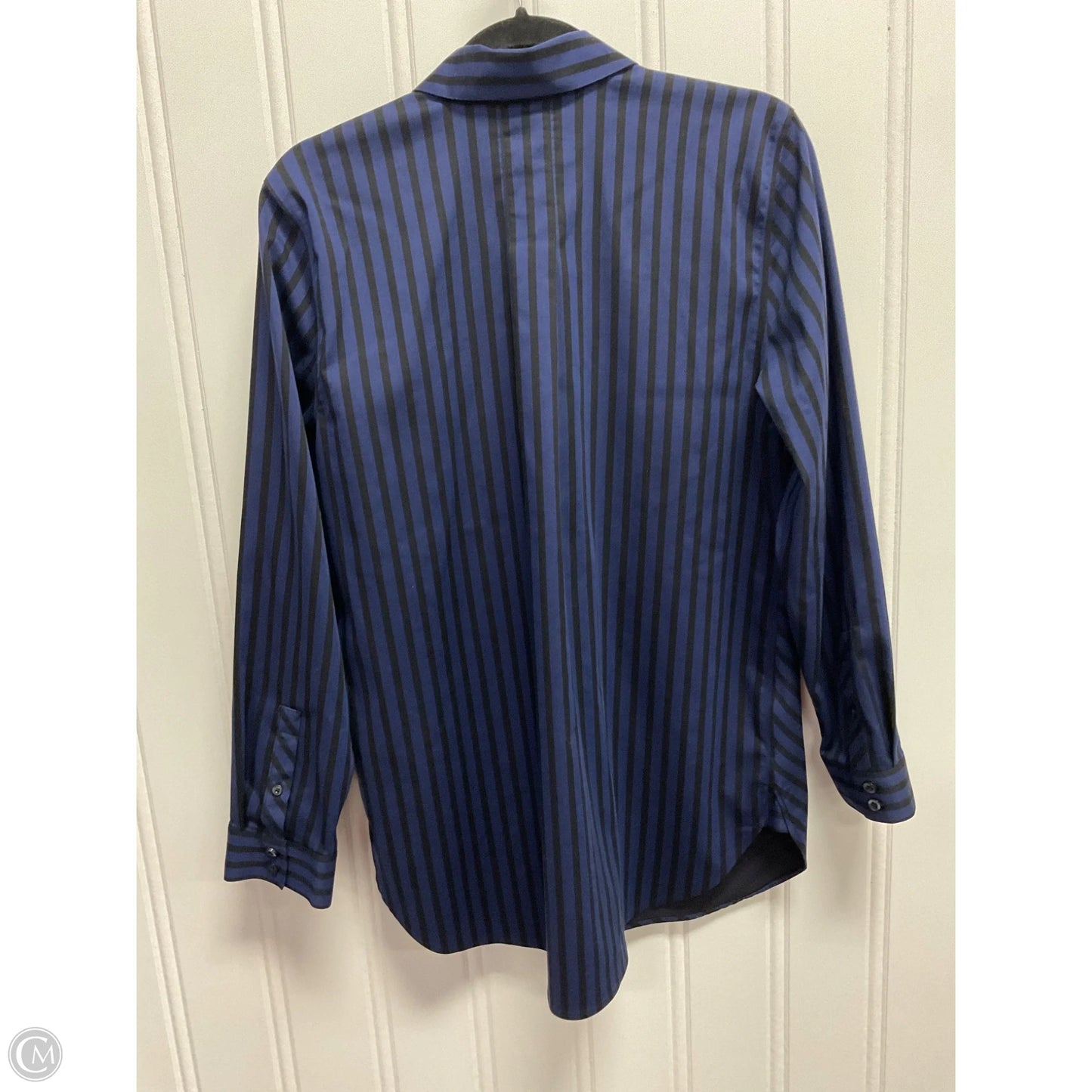 Blouse Long Sleeve By Chicos In Striped Pattern, Size: M