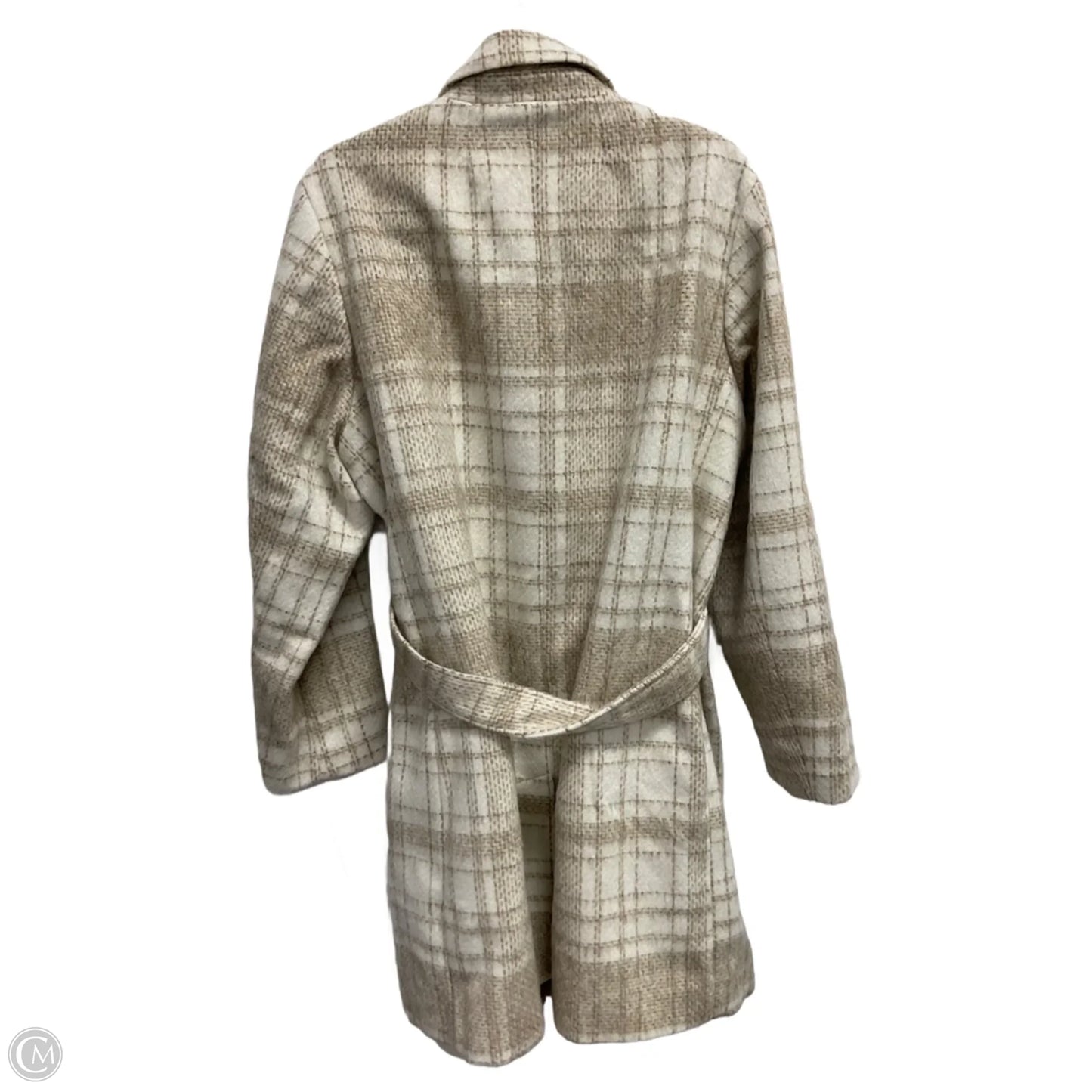 Coat Trench Coat By Nine West In Plaid Pattern, Size: Xxl