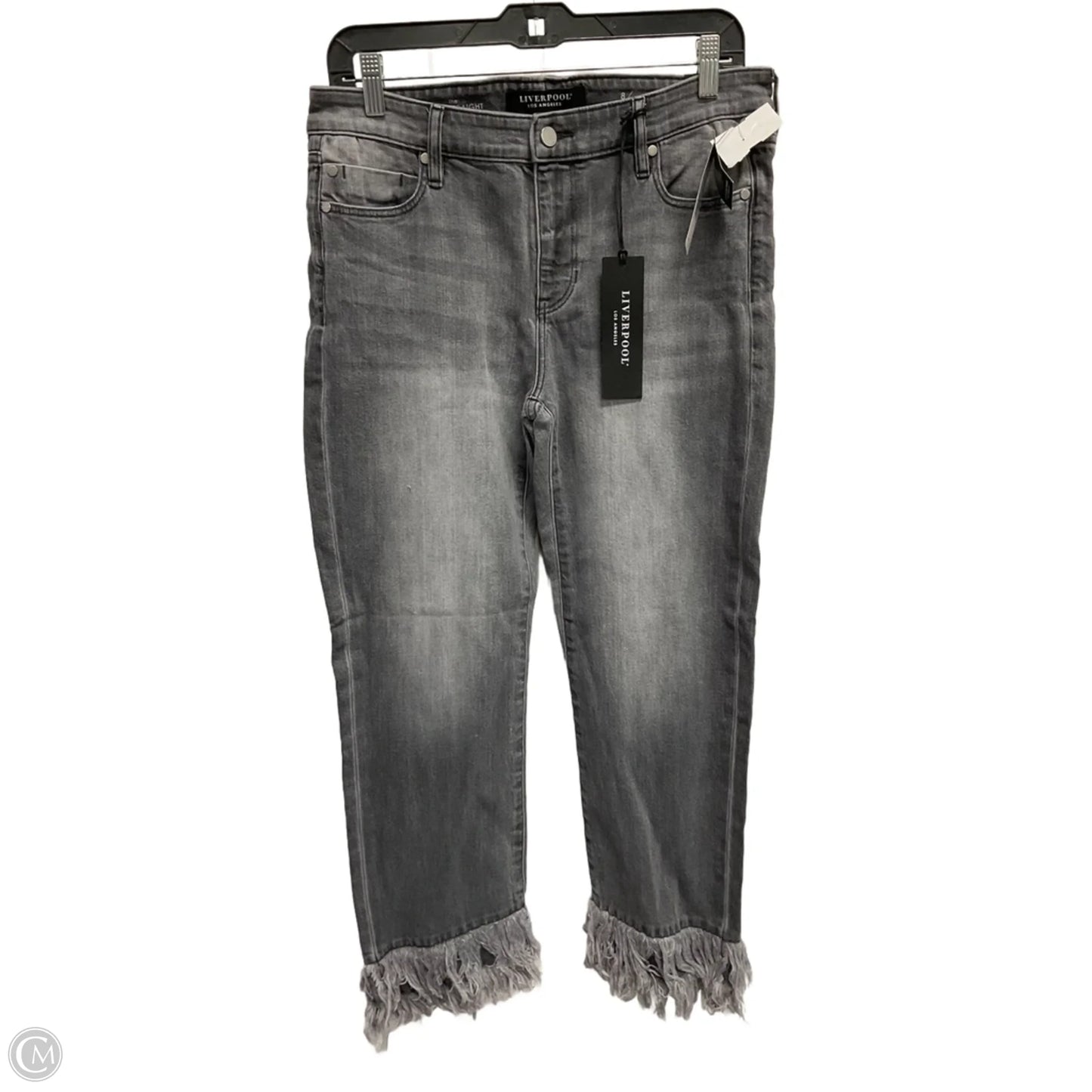 Jeans Cropped By Liverpool In Grey, Size: 8
