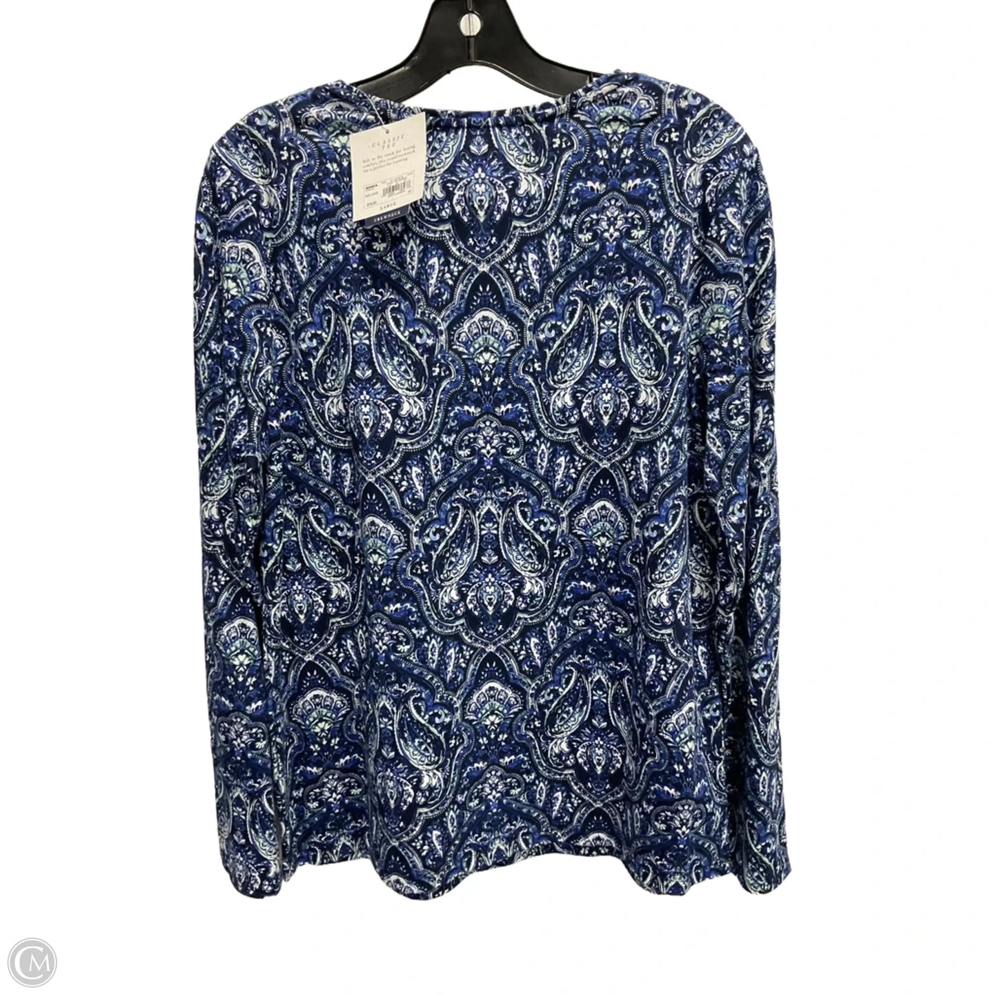 Top Long Sleeve Basic By Croft And Barrow In Blue, Size: L