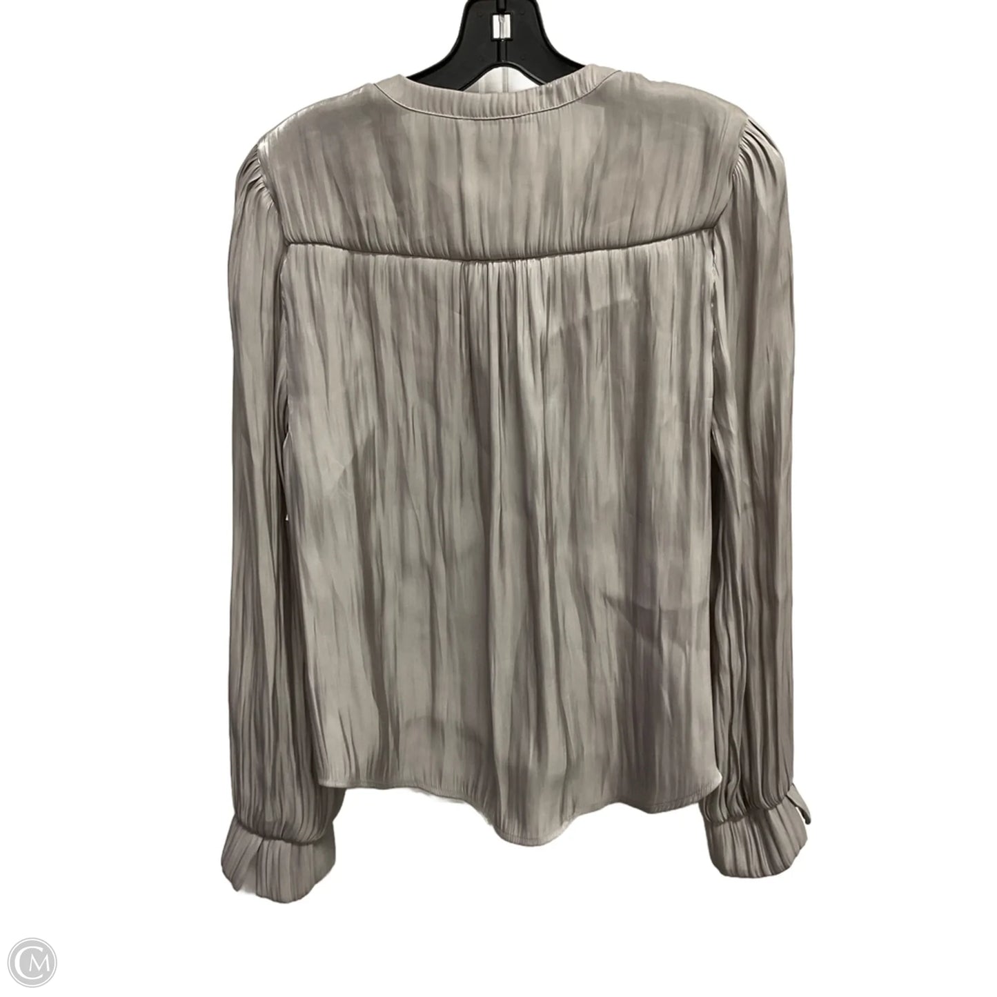 Blouse Long Sleeve By Melloday In Silver, Size: L