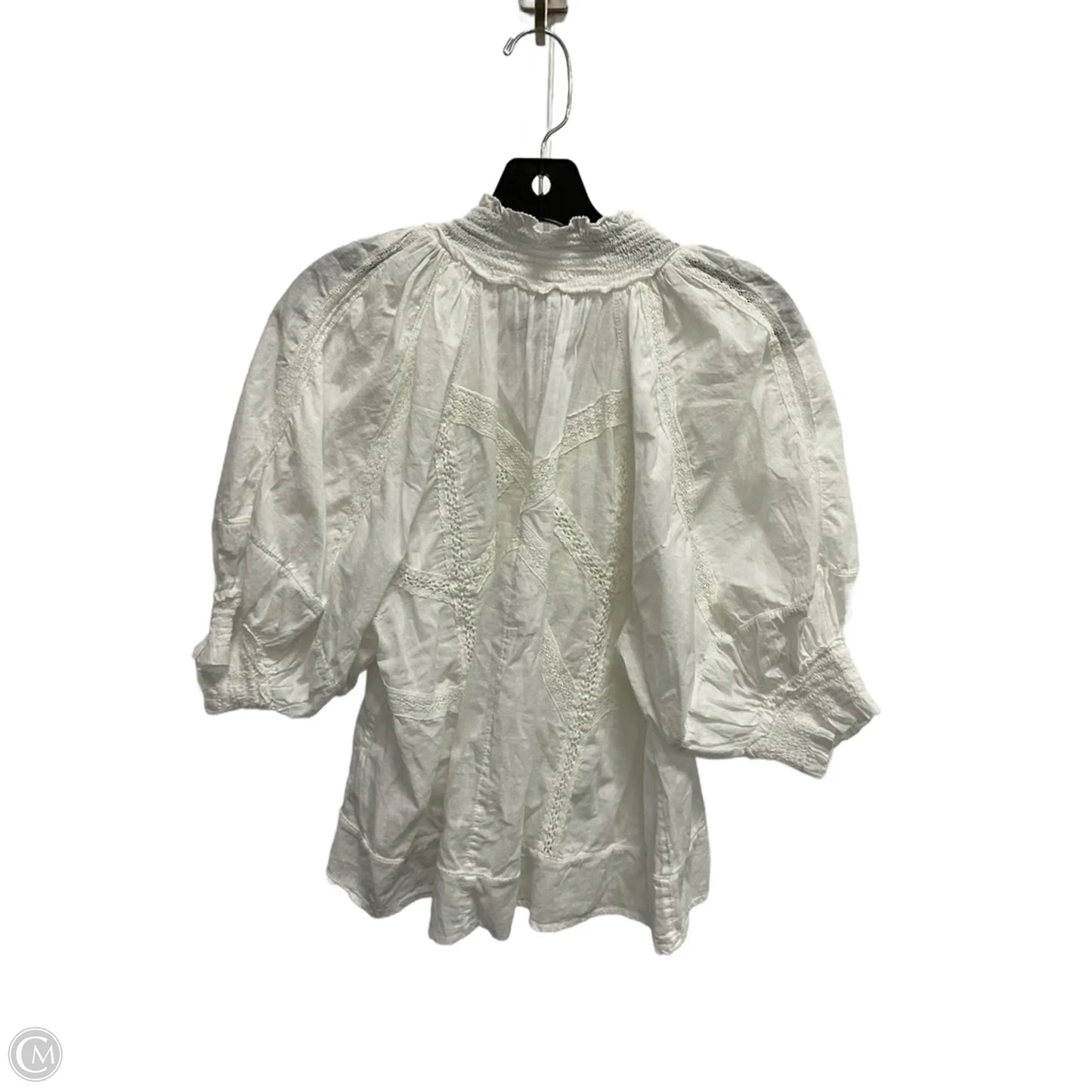 Blouse Short Sleeve By Anthropologie In White, Size: S