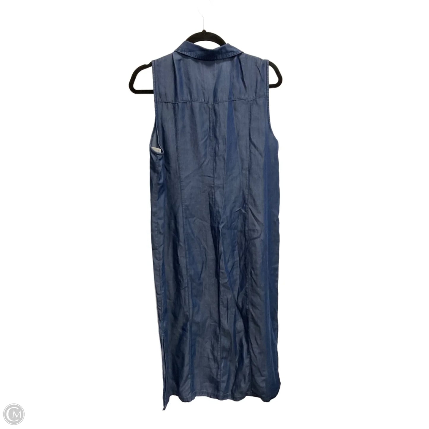 Dress Casual Maxi By Chicos In Blue Denim, Size: Lp