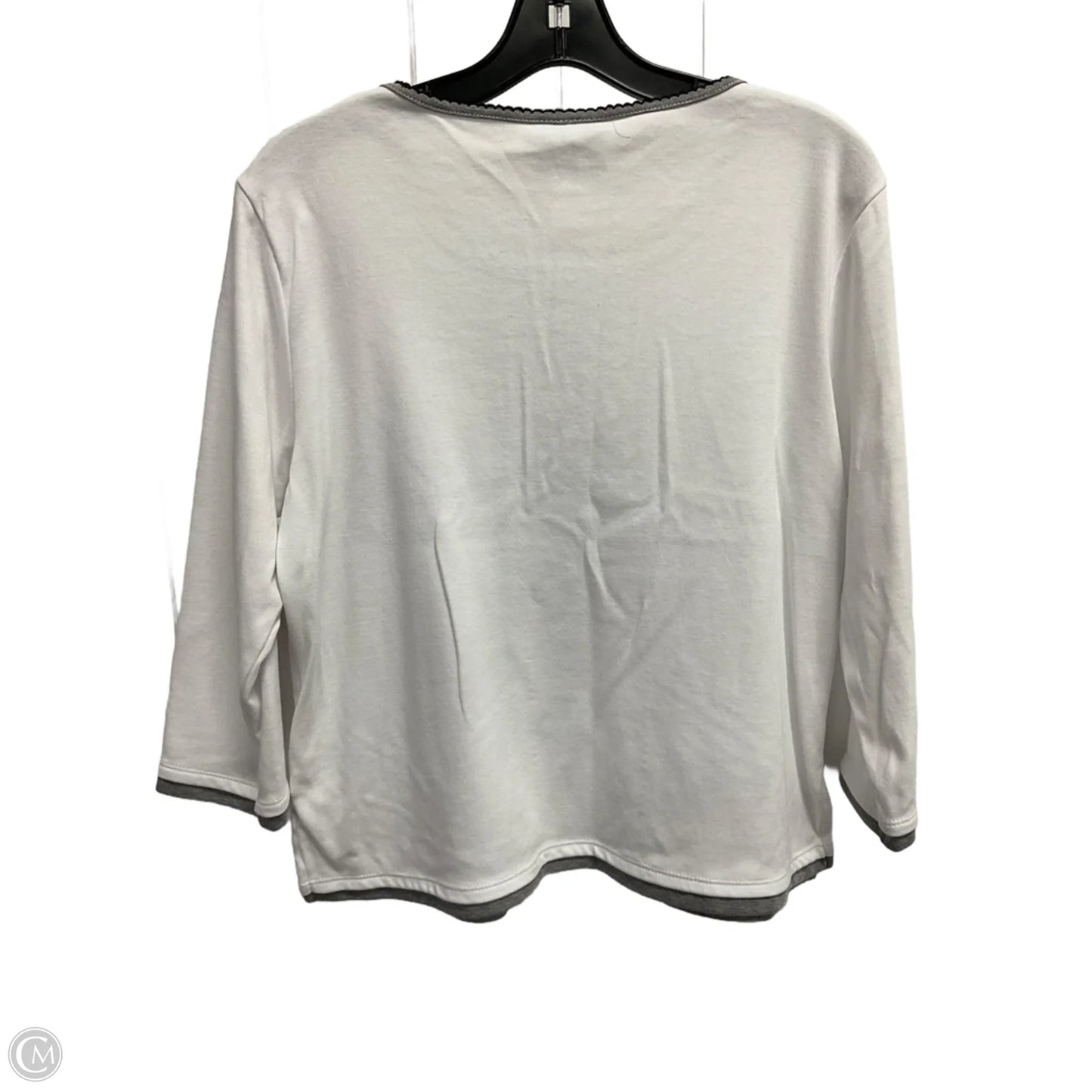 Top Long Sleeve By Alfred Dunner In White, Size: Mp