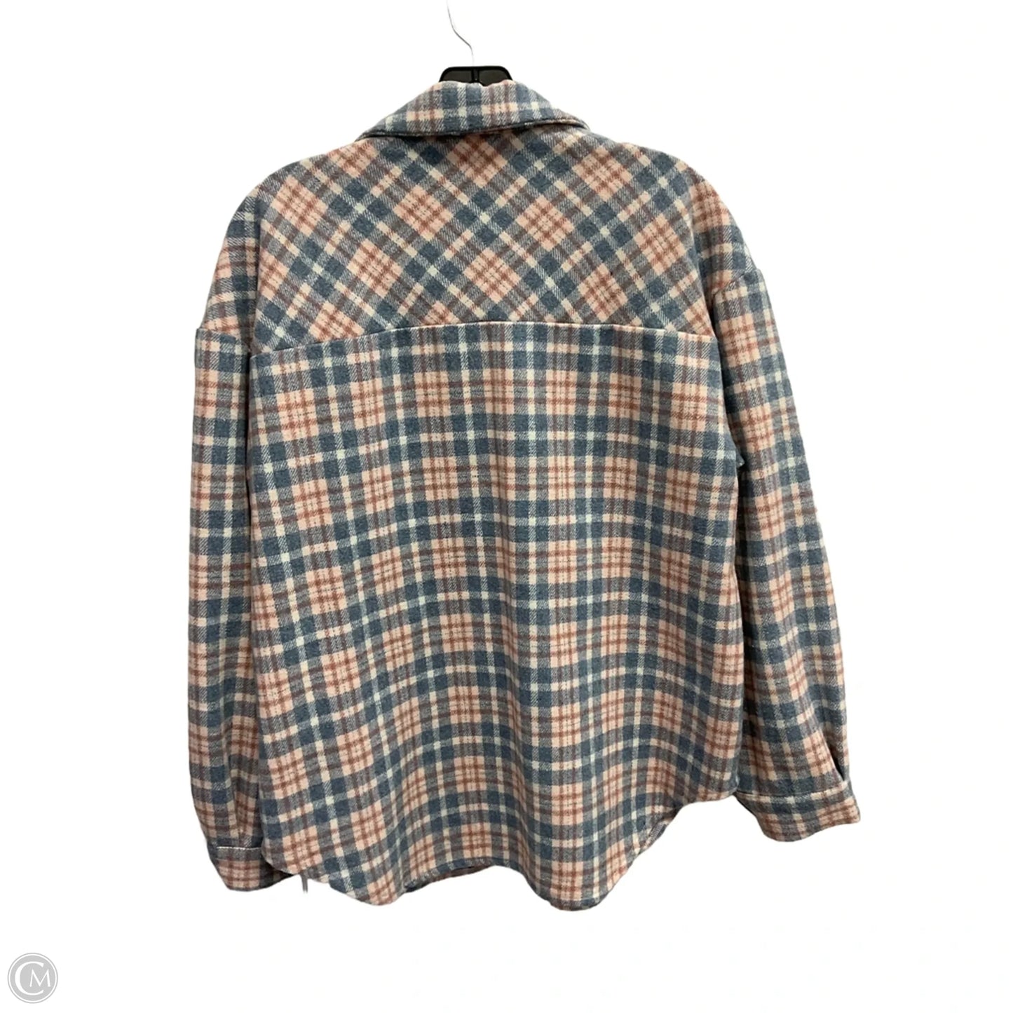 Jacket Shirt By Veveret In Plaid Pattern, Size: M