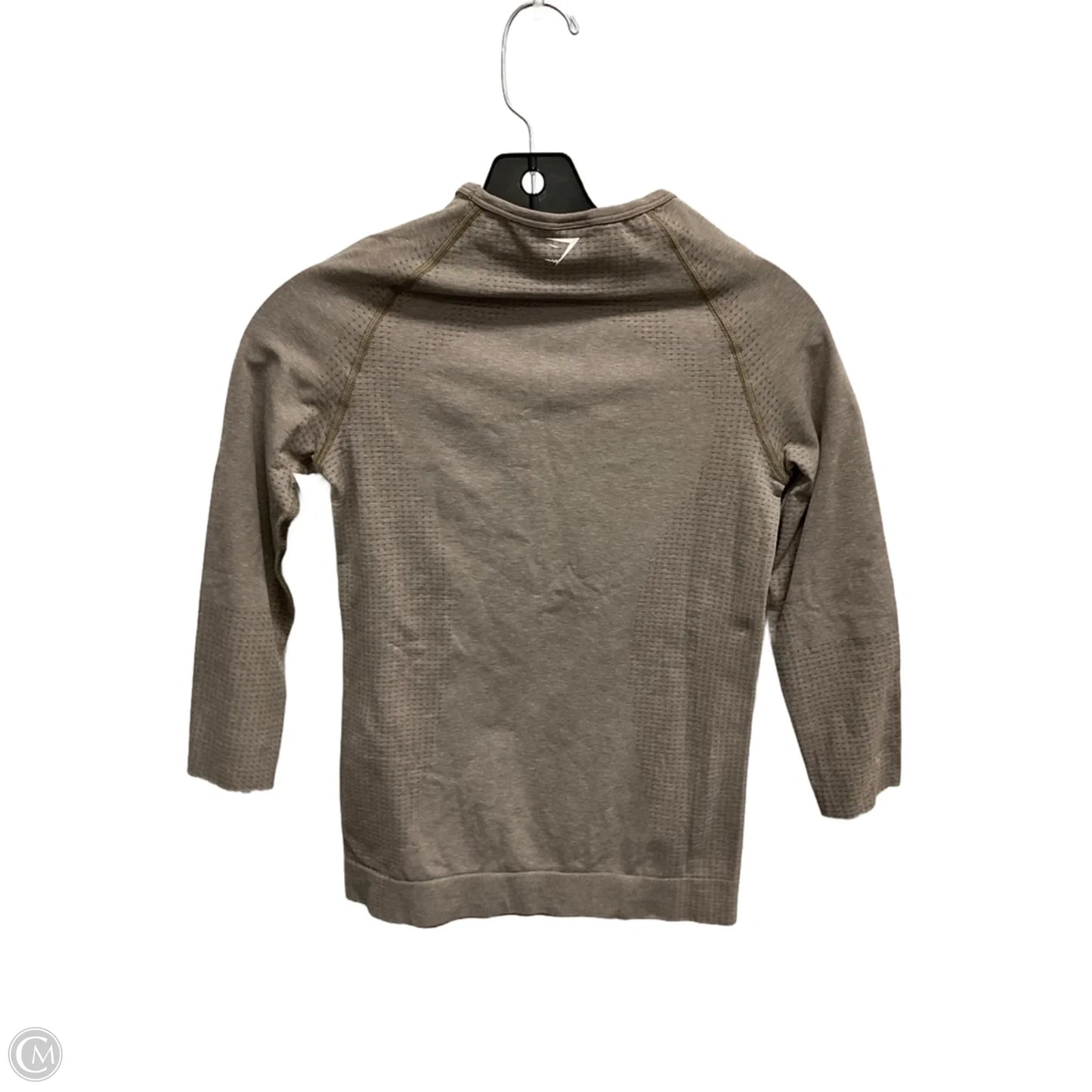 Athletic Top Long Sleeve Crewneck By Gym Shark In Taupe, Size: S