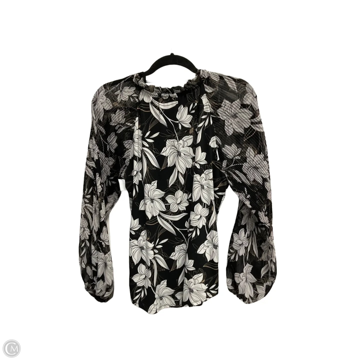 Blouse Long Sleeve By White House Black Market In Floral Print, Size: M