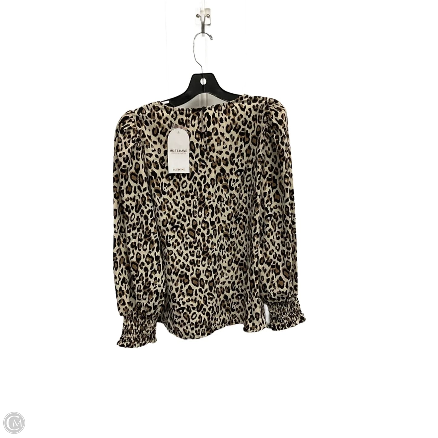 Blouse Long Sleeve By Pleione In Animal Print, Size: L