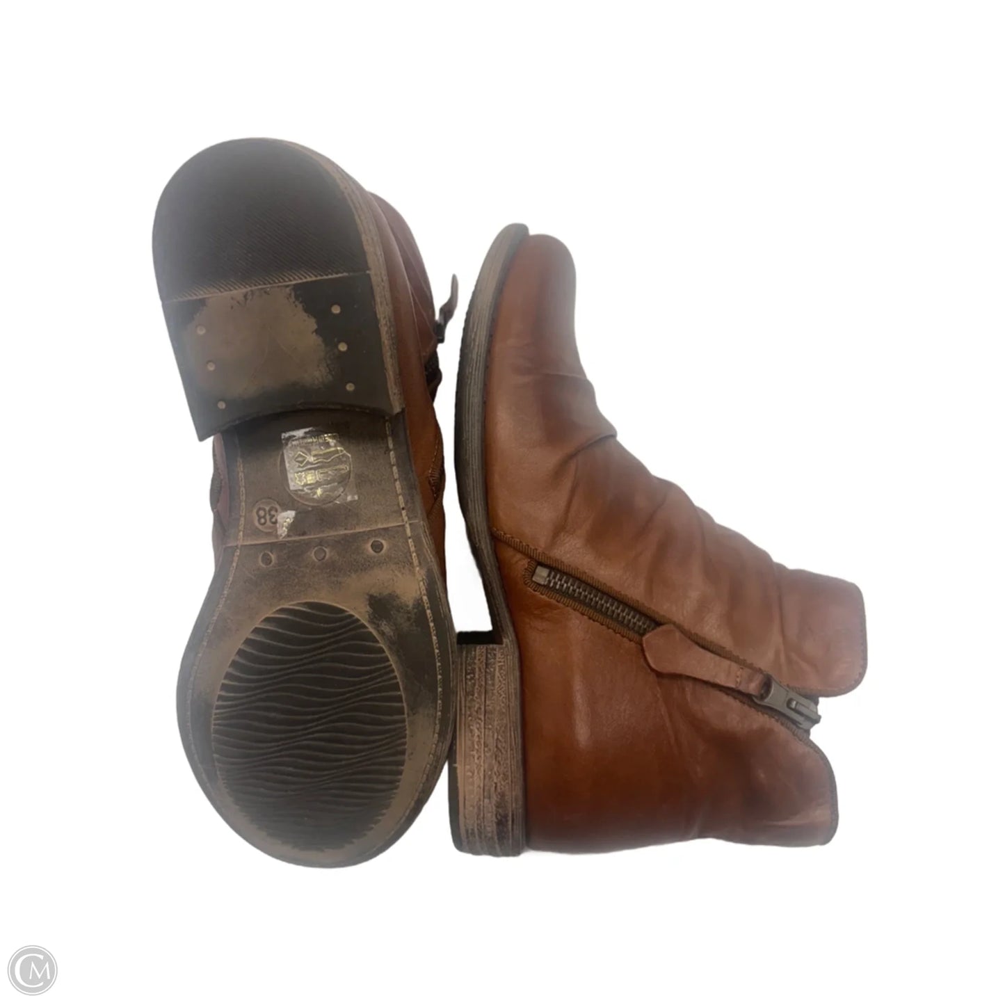 Boots Ankle Heels By Miz Mooz In Brown, Size: 7.5