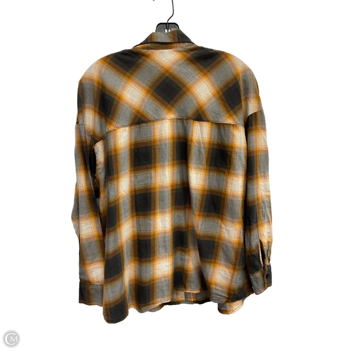 Top Long Sleeve By Divided In Plaid Pattern, Size: M