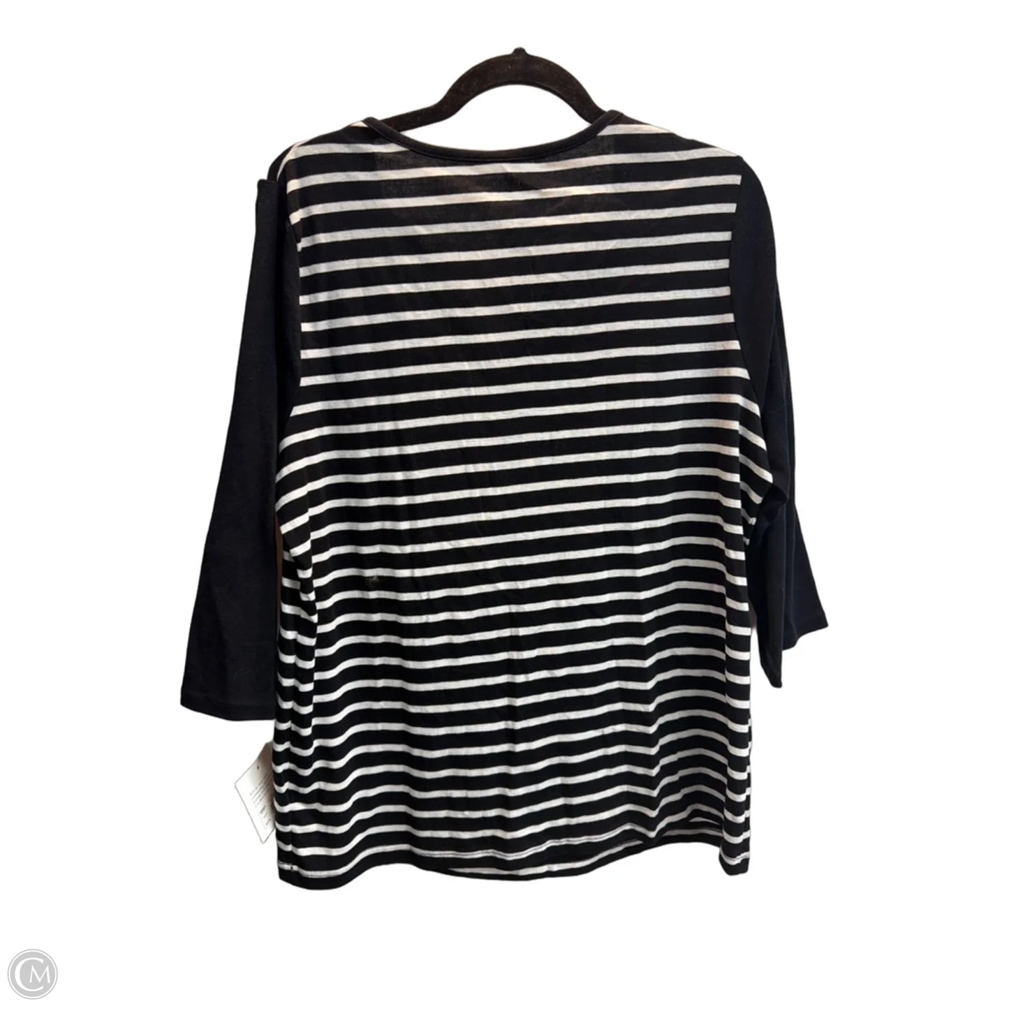 Top Long Sleeve Basic By Croft And Barrow In Striped Pattern, Size: 1x