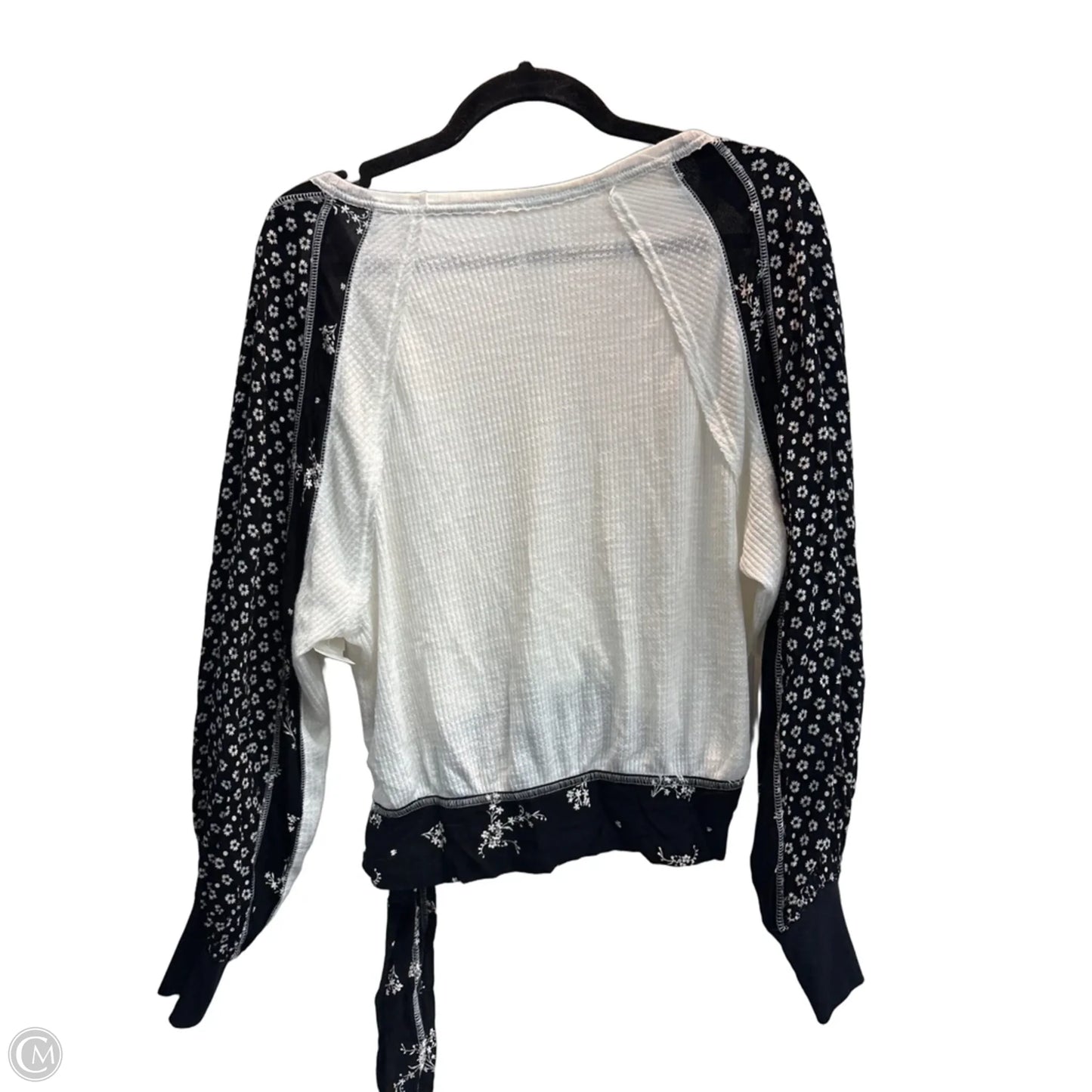 Top Long Sleeve By Free People In Black & White, Size: Xs