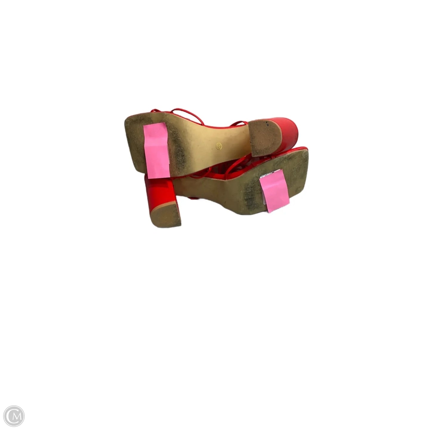 Sandals Heels Block By Clothes Mentor In Red, Size: 10
