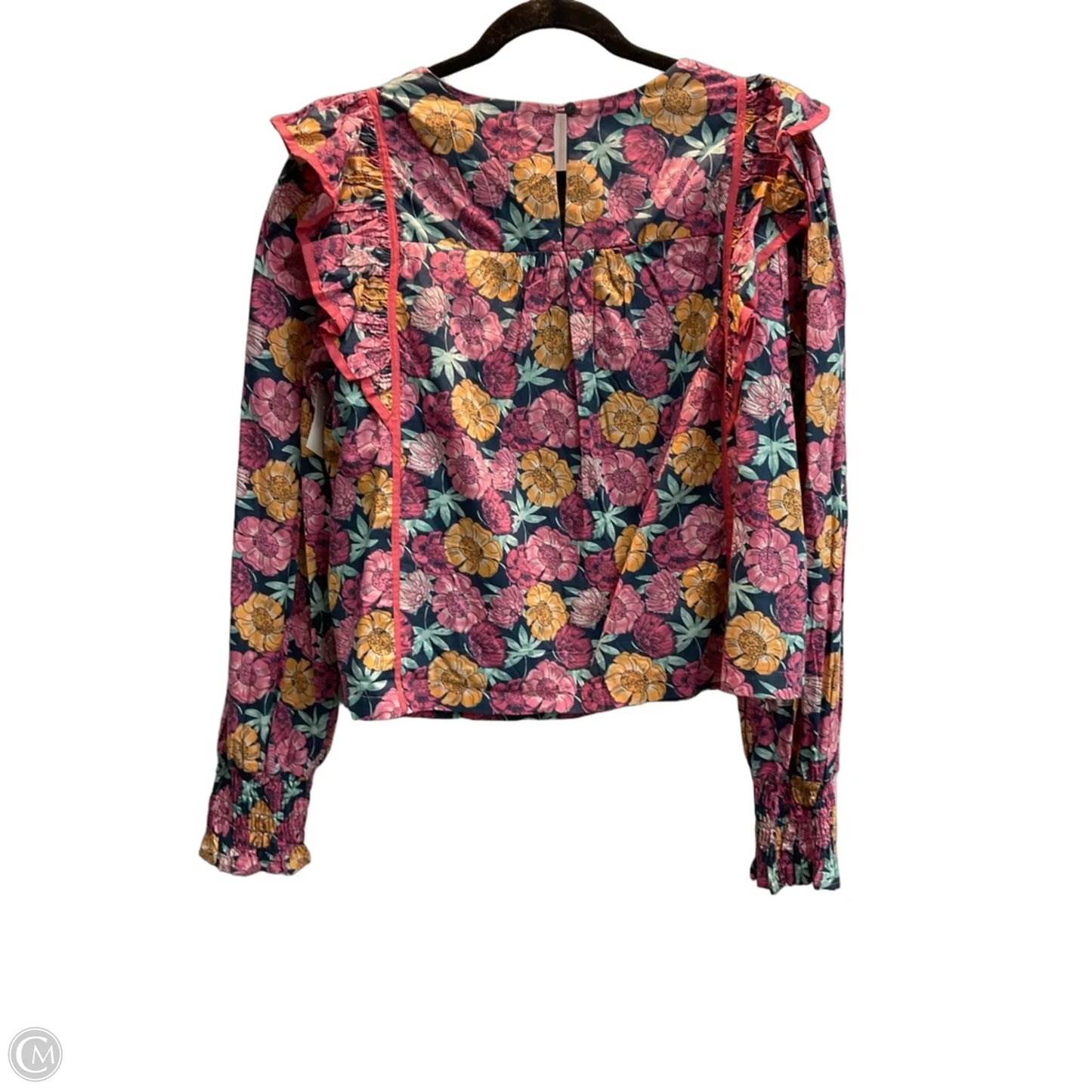 Blouse Long Sleeve By &merci In Floral Print, Size: L
