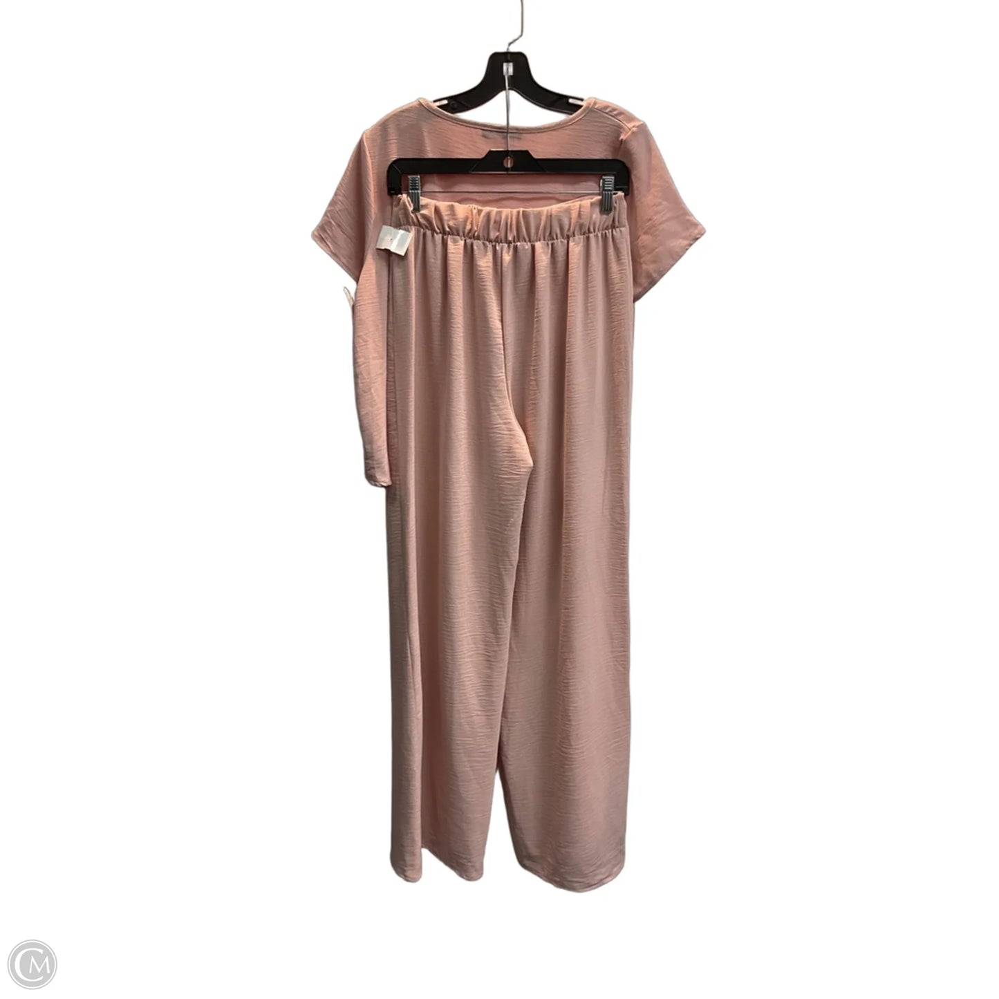 Top 2pc Short Sleeve By Clothes Mentor In Pink, Size: M
