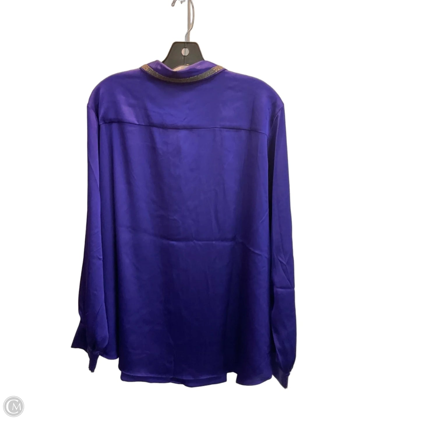Blouse Long Sleeve By Chicos In Blue, Size: Xl