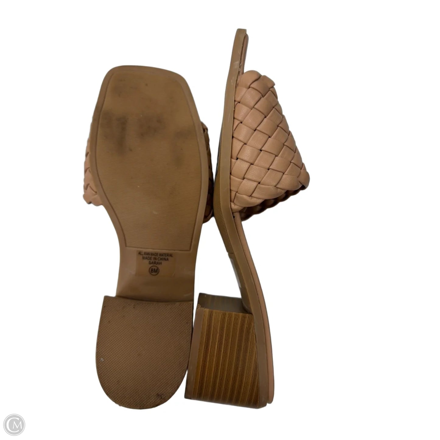 Sandals Heels Block By Clothes Mentor In Tan, Size: 8