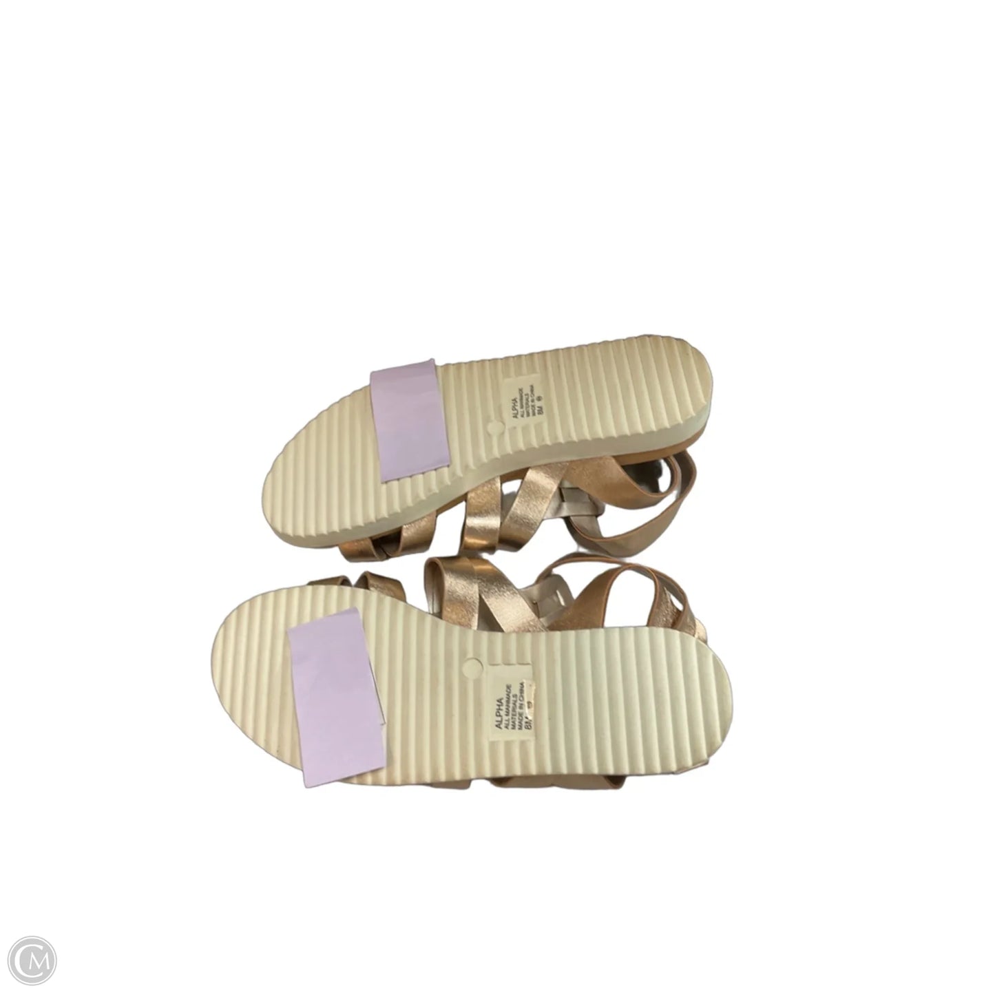 Sandals Flats By Clothes Mentor In Rose Gold, Size: 8