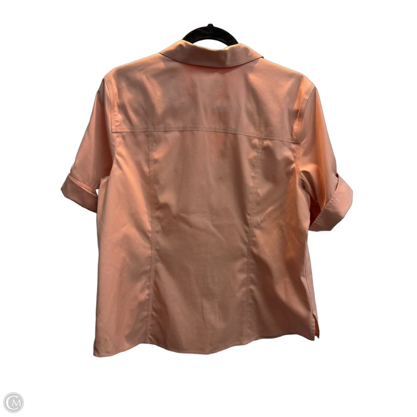 Top Short Sleeve By Chicos In Peach, Size: L