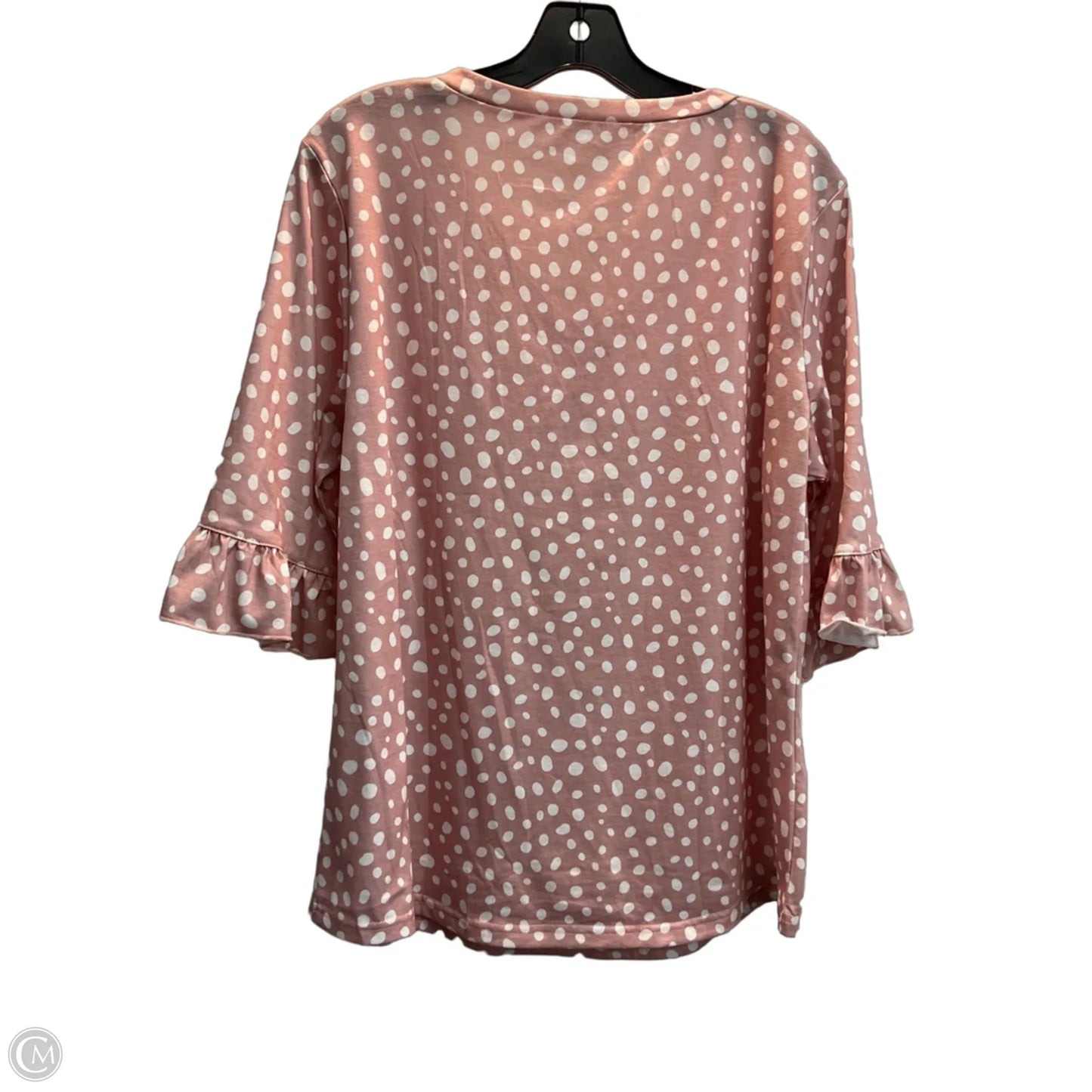 Top Short Sleeve By Zeagoo In Polkadot Pattern, Size: Xl